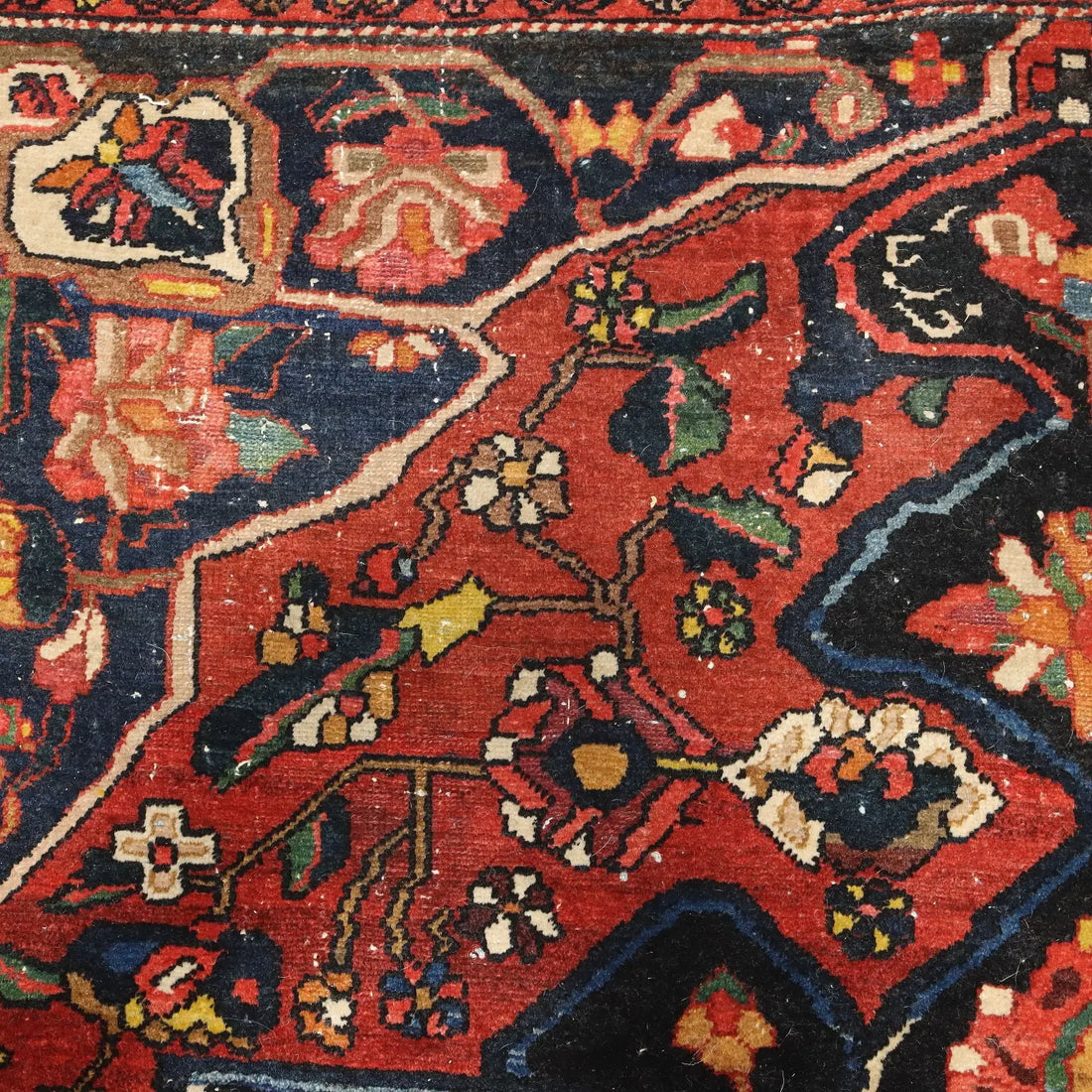 Antique Asian Carpet Cotton Wool Thin Knot 96 x 75 In