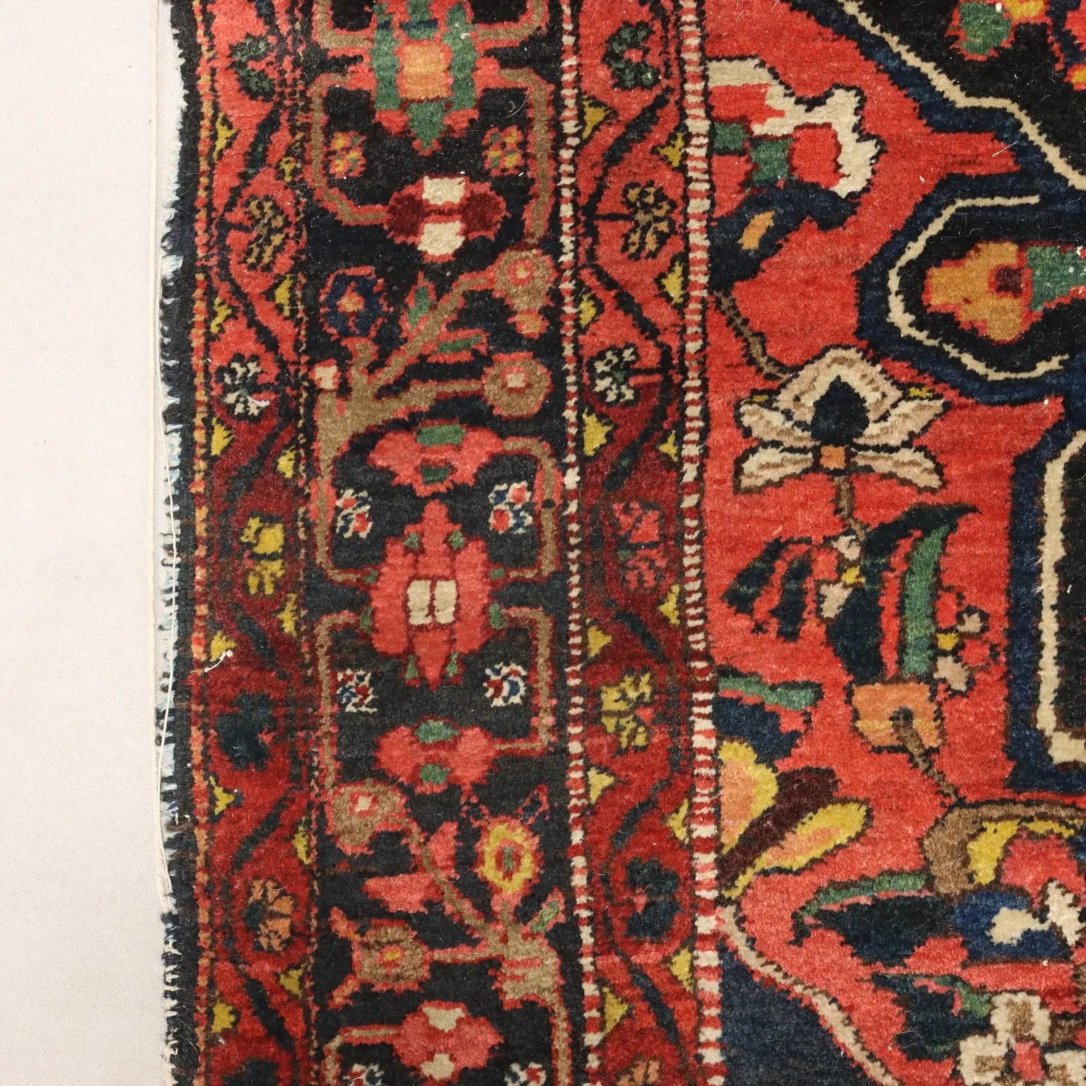 Antique Asian Carpet Cotton Wool Thin Knot 96 x 75 In