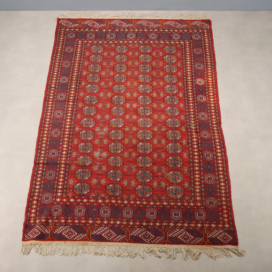 Antique Bukhara Carpet Cotton Wool Thin Knot 112 x 72 In - 112 x 72 In | Antiques | Carpets