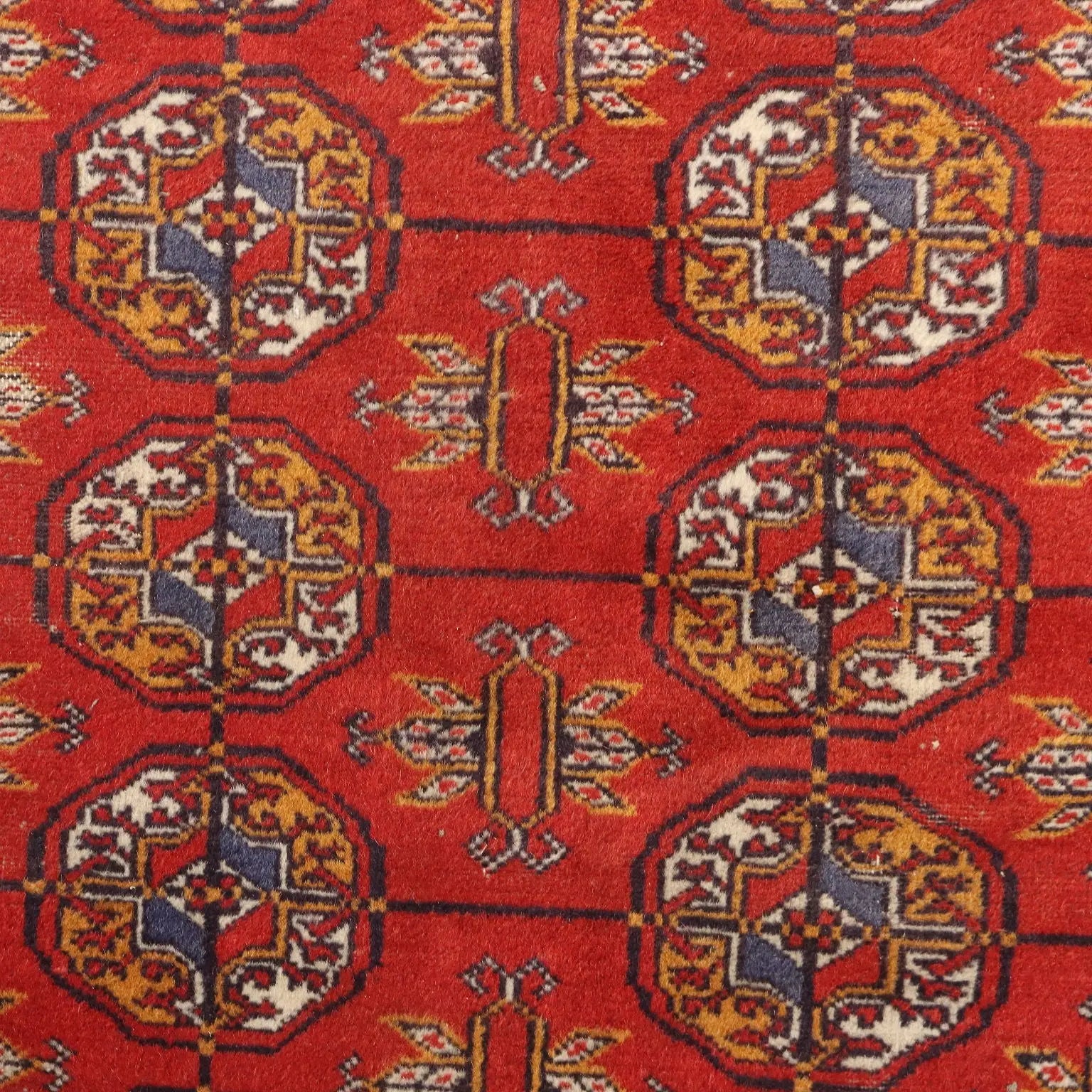 Antique Bukhara Carpet Cotton Wool Thin Knot 112 x 72 In - 112 x 72 In | Antiques | Carpets