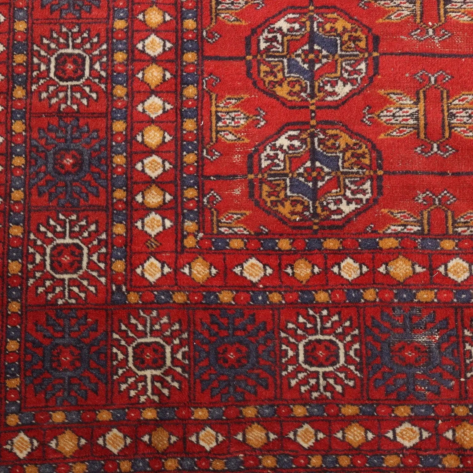 Antique Bukhara Carpet Cotton Wool Thin Knot 112 x 72 In - 112 x 72 In | Antiques | Carpets