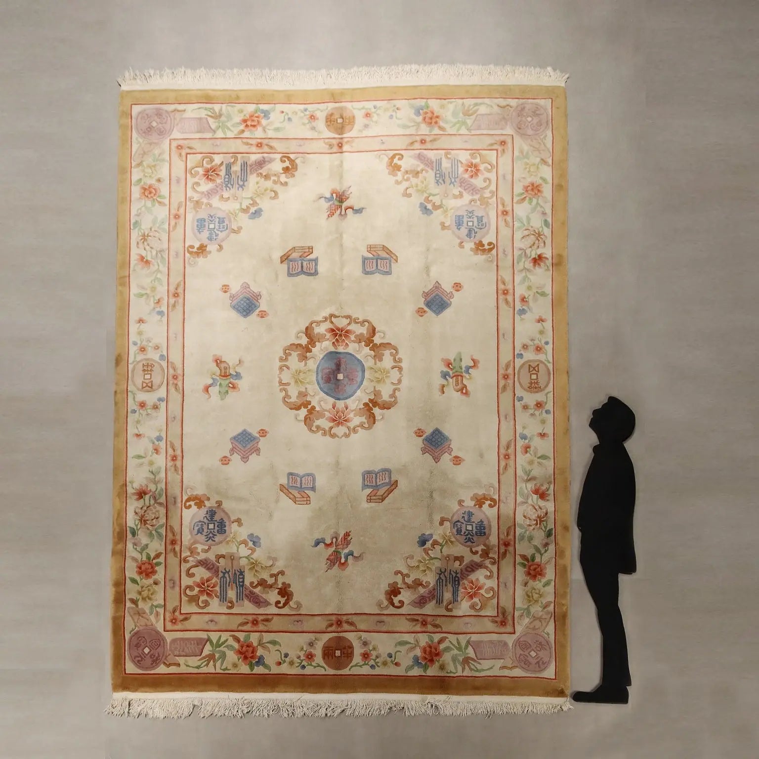 Antique Beijing Carpet Cotton Wool Heavy Knot 150 x 108 In - 150 x 108 In | Antiques | Carpets