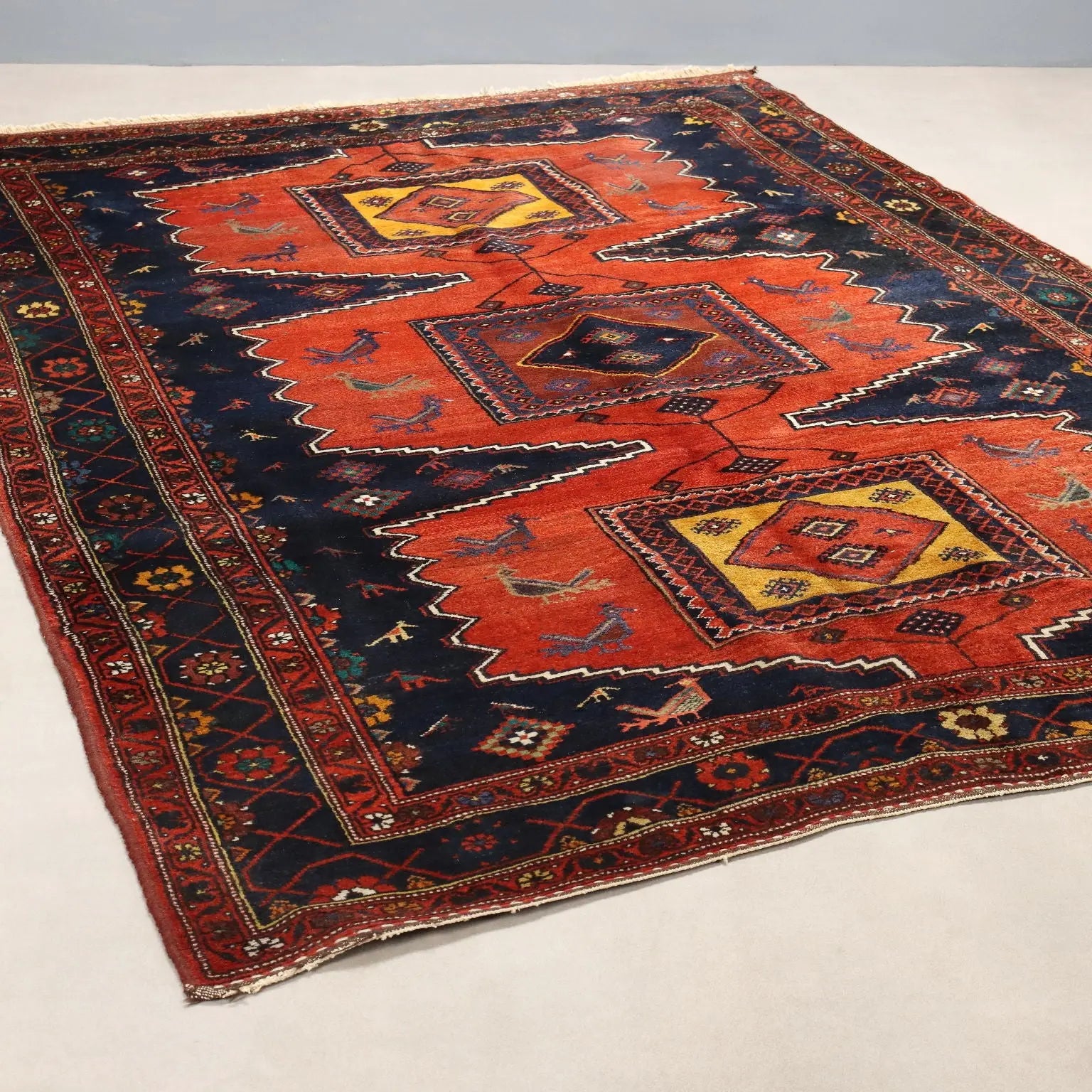 Antique Asian Carpet Wool Heavy Knot 114 x 81 In Original - 114 x 81 In | Antiques | Carpets