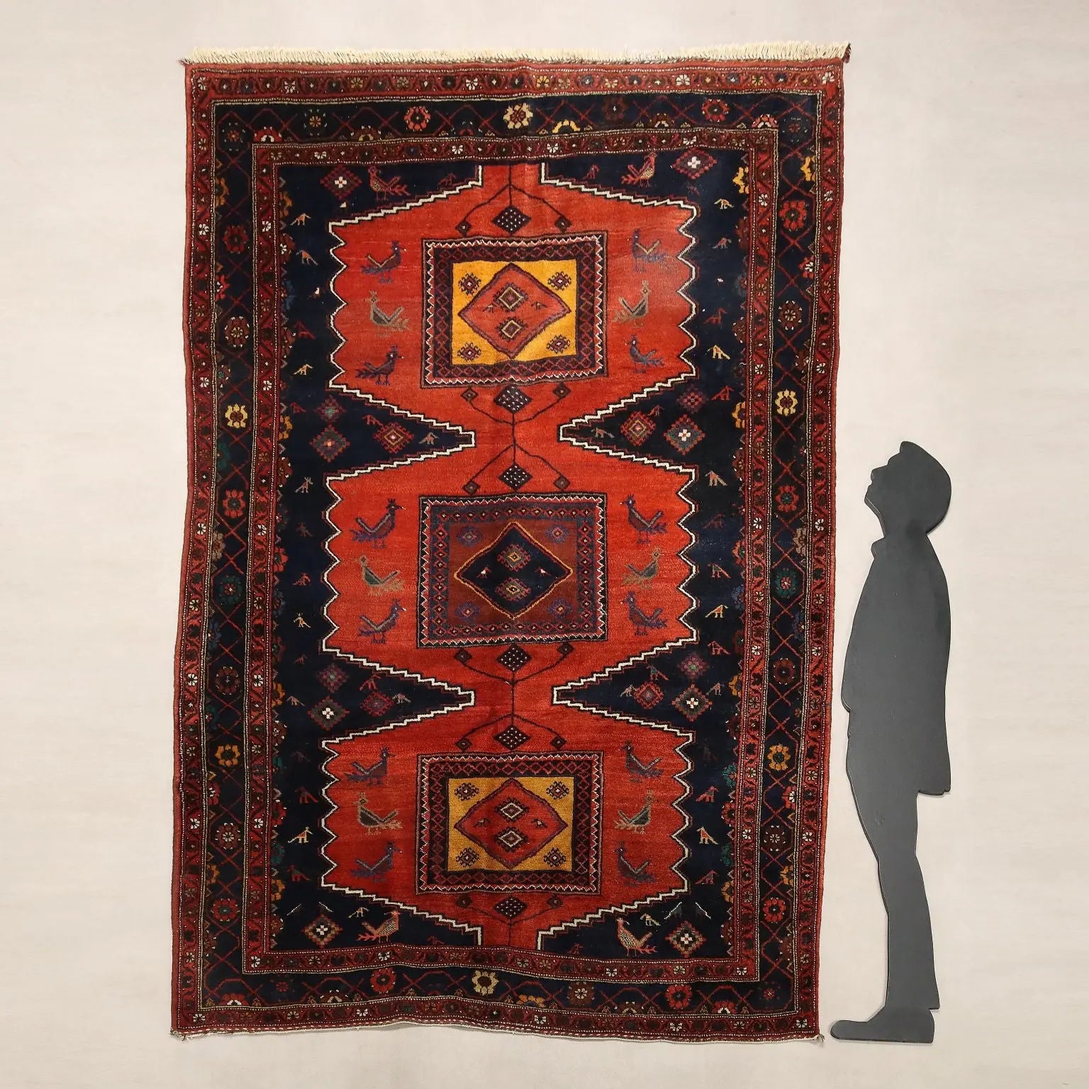Antique Asian Carpet Wool Heavy Knot 114 x 81 In Original - 114 x 81 In | Antiques | Carpets