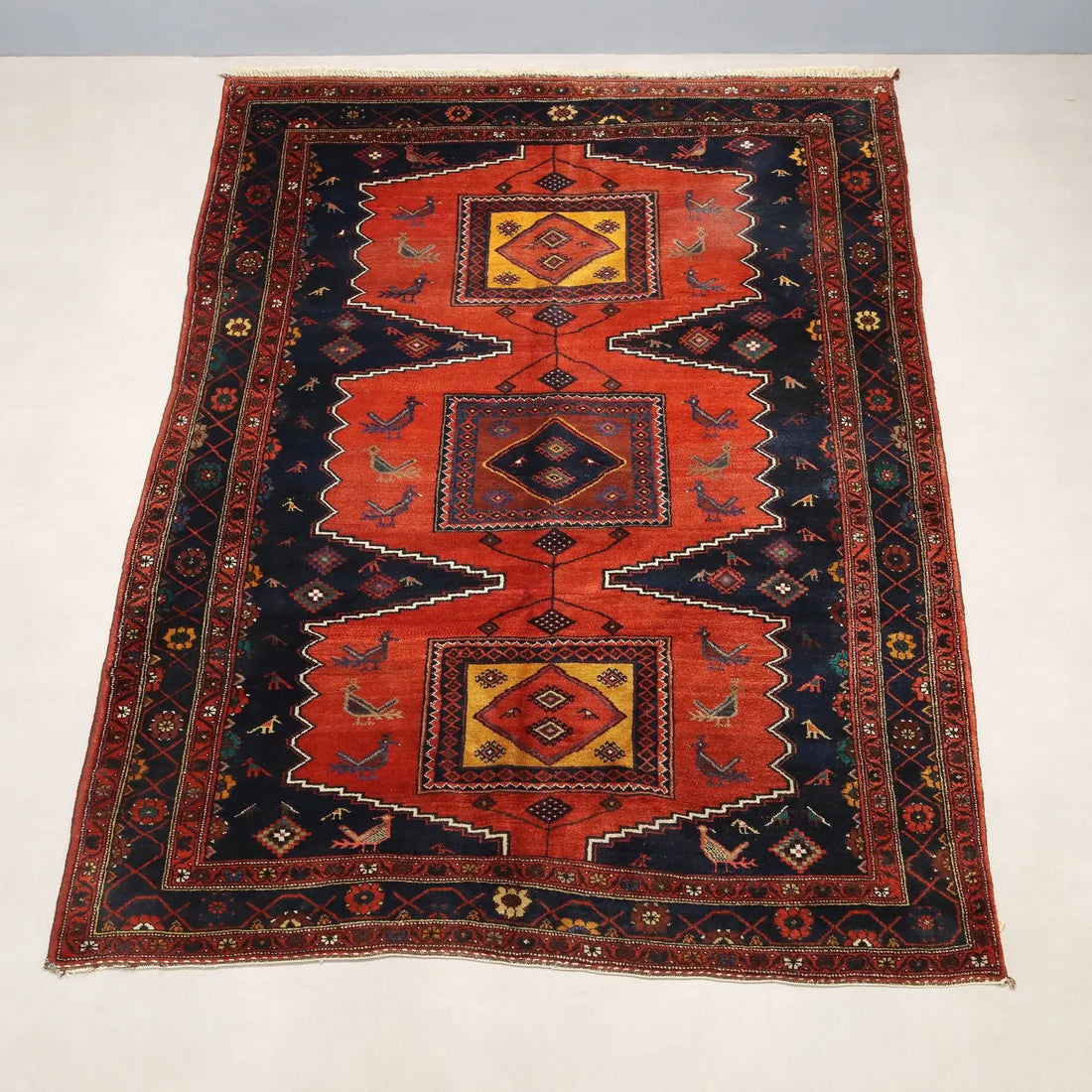 Antique Asian Carpet Wool Heavy Knot 114 x 81 In Original - 114 x 81 In | Antiques | Carpets