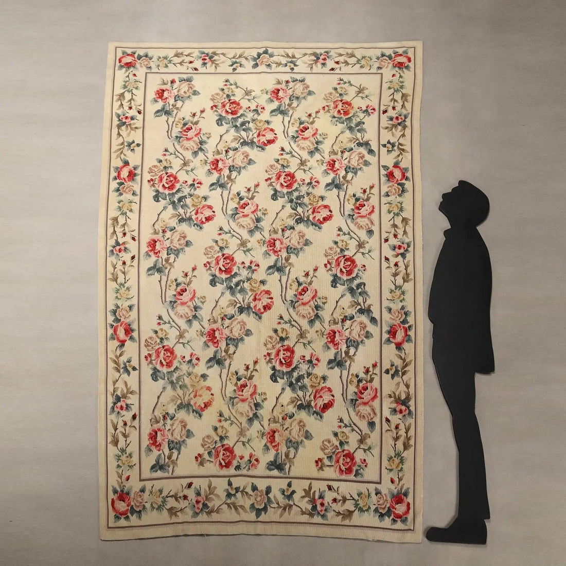 Antique Aobusson Carpet Wool Extra-Thin Knot China 105 x 52 In - 105 x 52 In | Antiques | Carpets