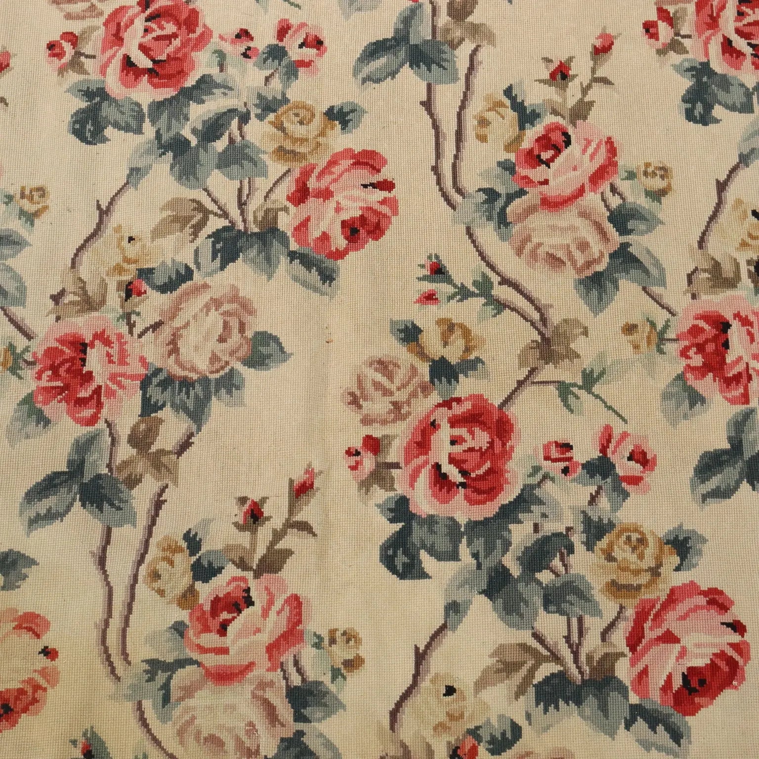 Antique Aobusson Carpet Wool Extra-Thin Knot China 105 x 52 In - 105 x 52 In | Antiques | Carpets