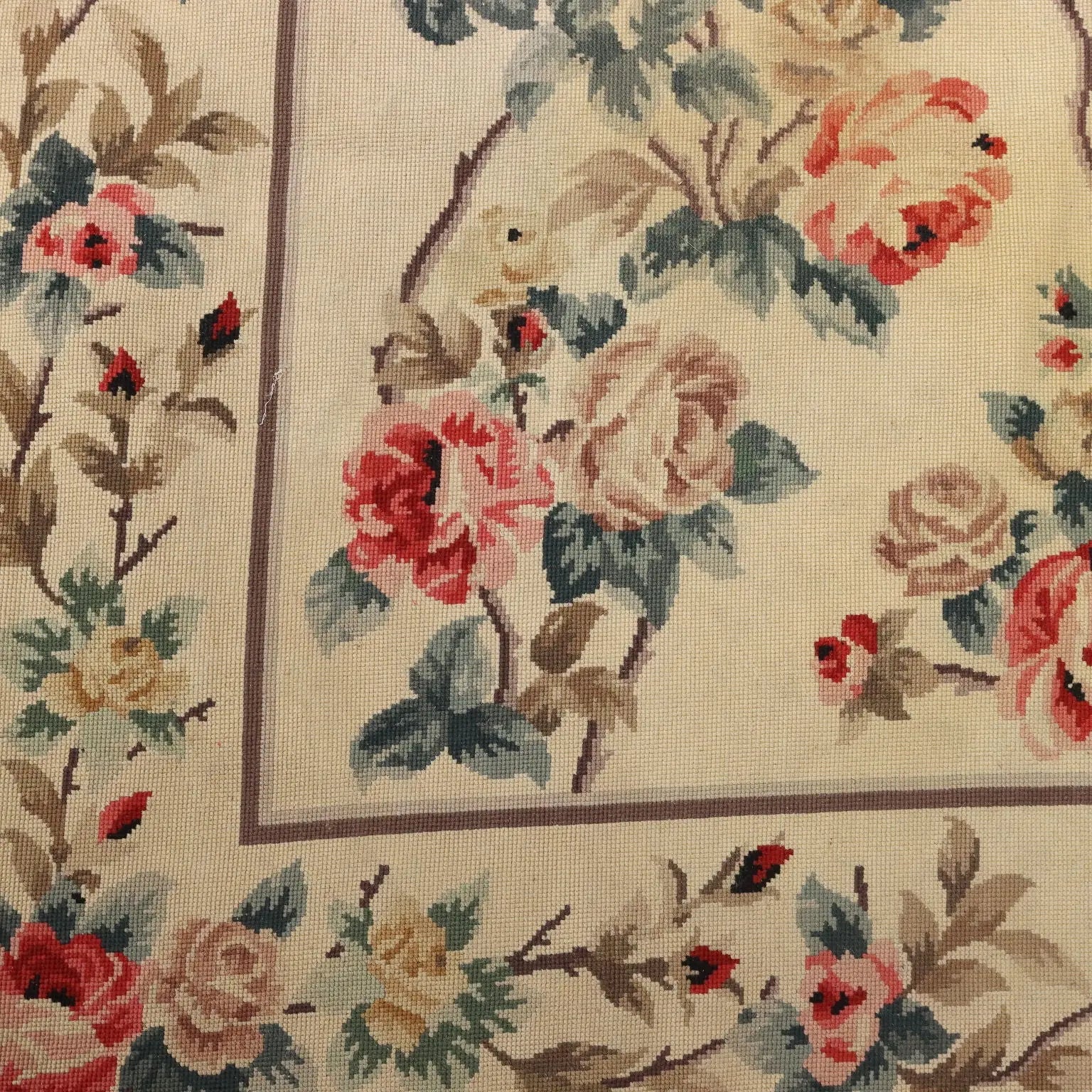 Antique Aobusson Carpet Wool Extra-Thin Knot China 105 x 52 In - 105 x 52 In | Antiques | Carpets