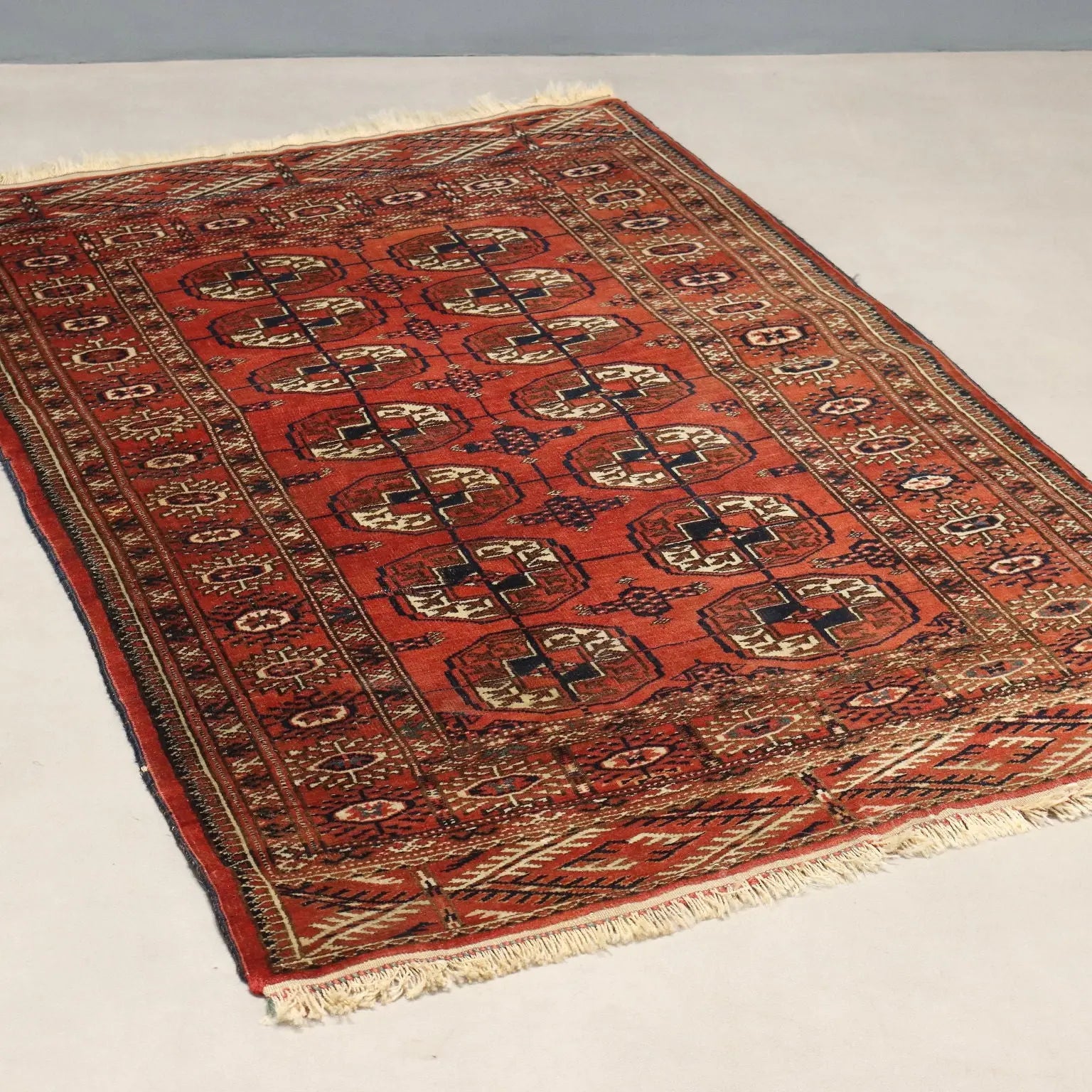 Antique Bukhara Carpet Wool Thin Knot Handmade 58 x 38 In - 58 x 38 In | Antiques | Carpets