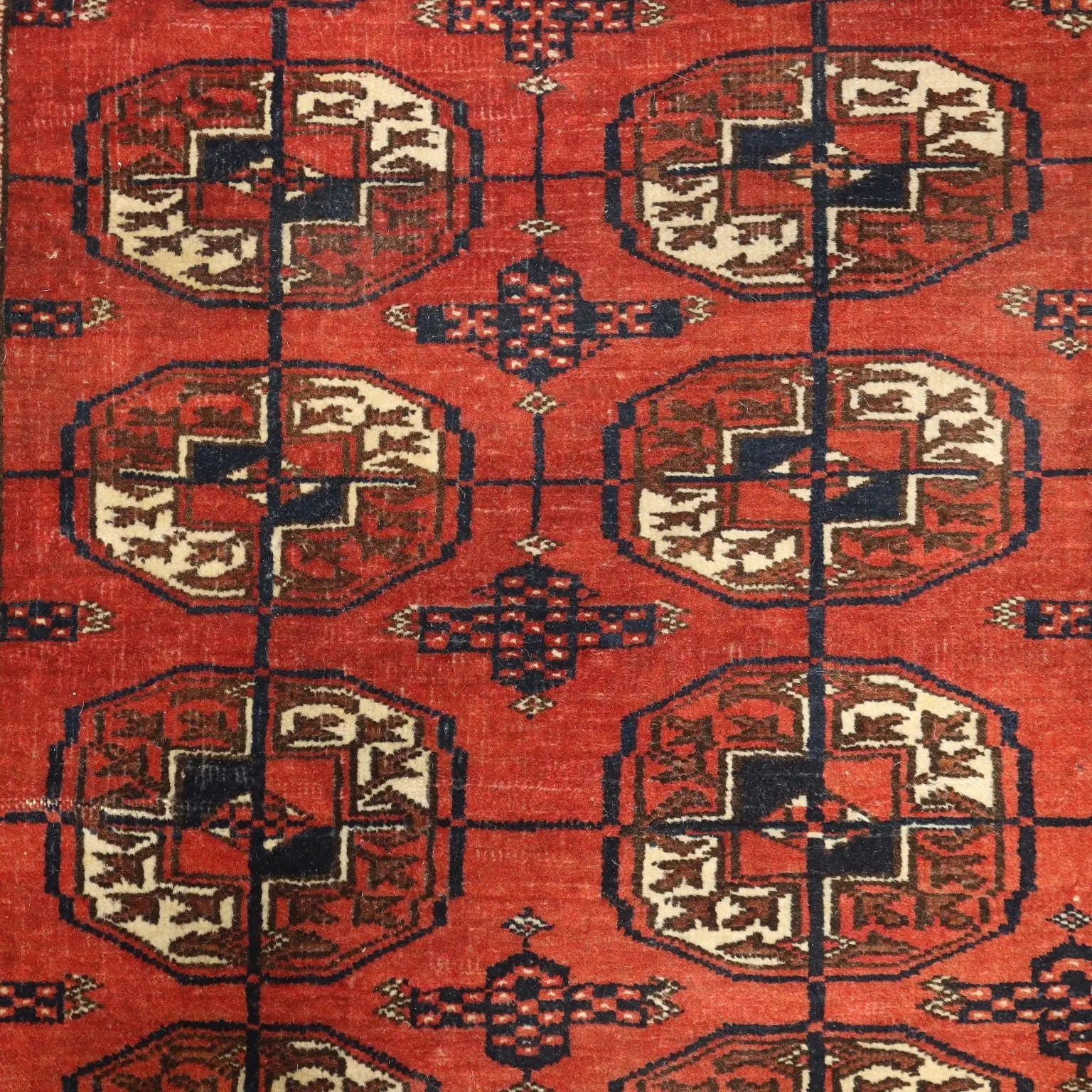 Antique Bukhara Carpet Wool Thin Knot Handmade 58 x 38 In - 58 x 38 In | Antiques | Carpets