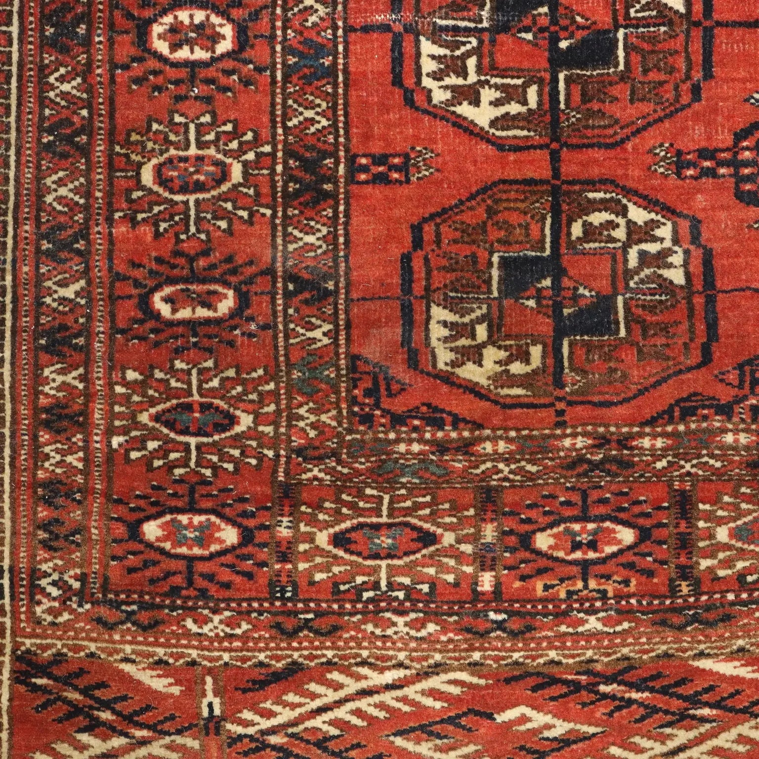 Antique Bukhara Carpet Wool Thin Knot Handmade 58 x 38 In - 58 x 38 In | Antiques | Carpets