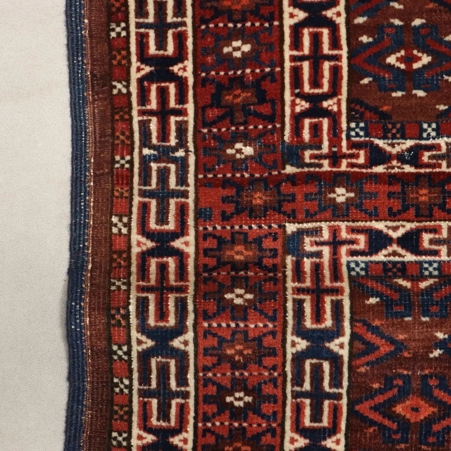 Antique Bukhara Catpet Wool Extra-Thin Knot Turkmenistan 65 x 54 In - 65 x 54 In | Antiques | Carpets