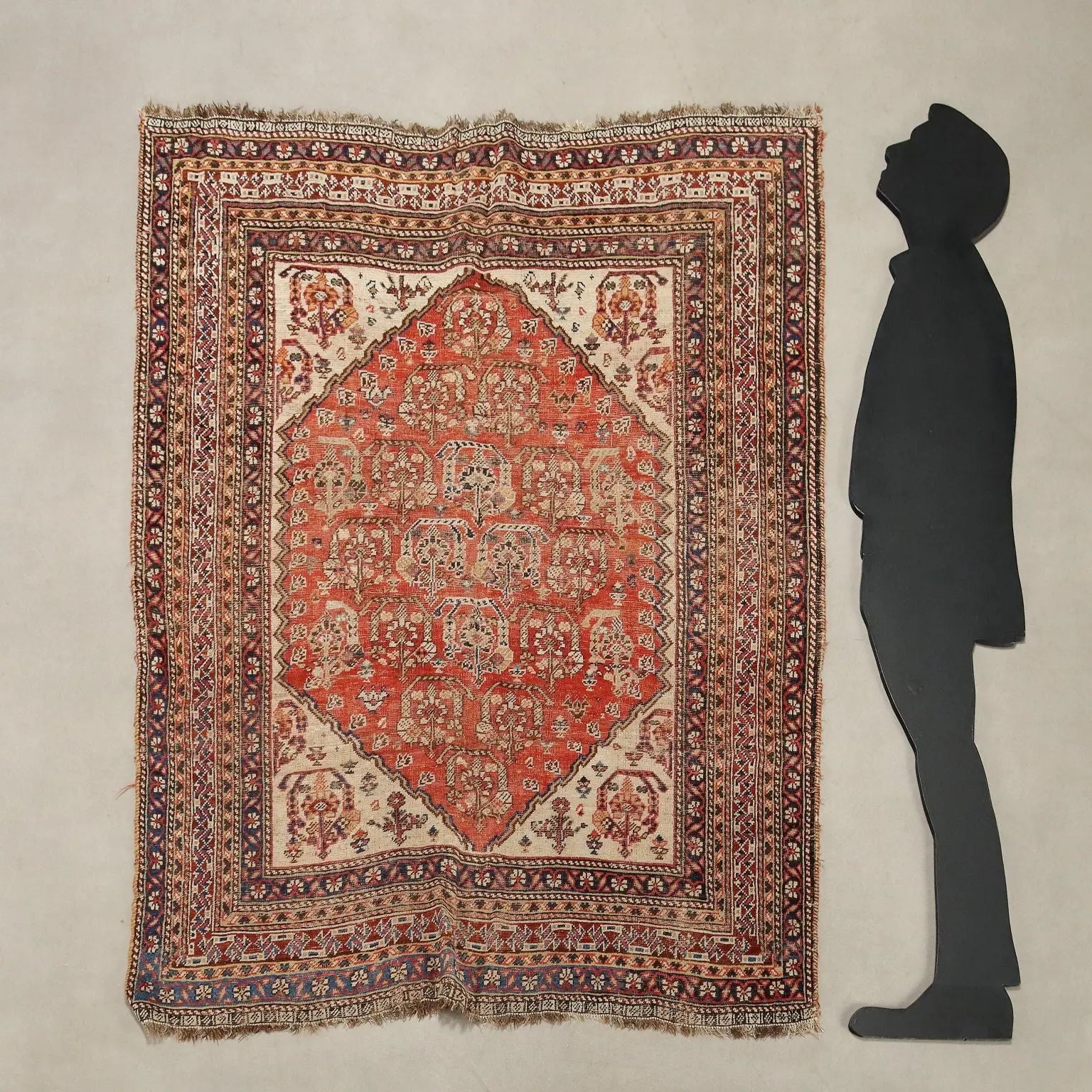 Antique Kaskay Carpet Wool Thin Knot Handmade 68 x 55 In - 68 x 55 In | Antiques | Carpets