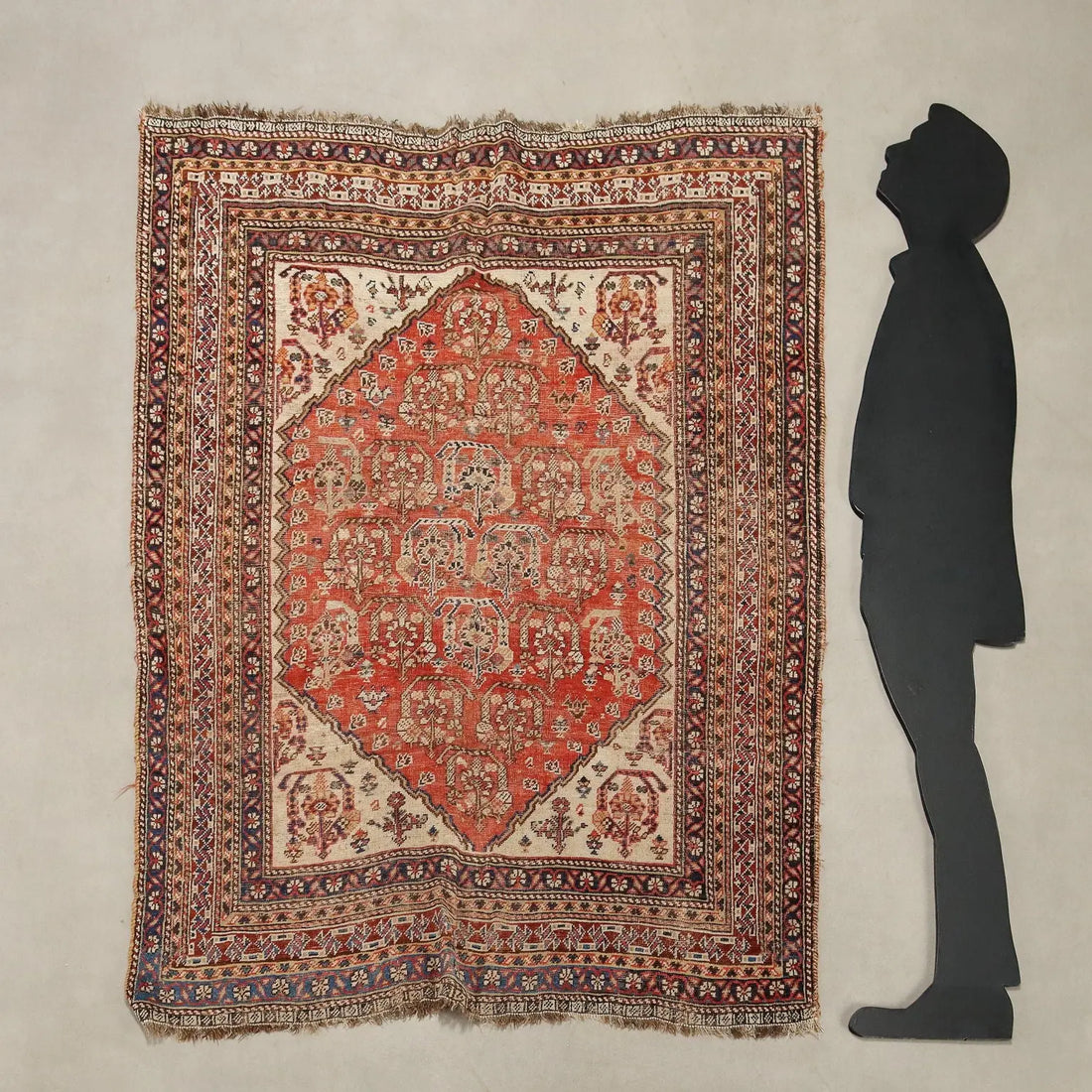Antique Kaskay Carpet Wool Thin Knot Handmade 68 x 55 In - 68 x 55 In | Antiques | Carpets