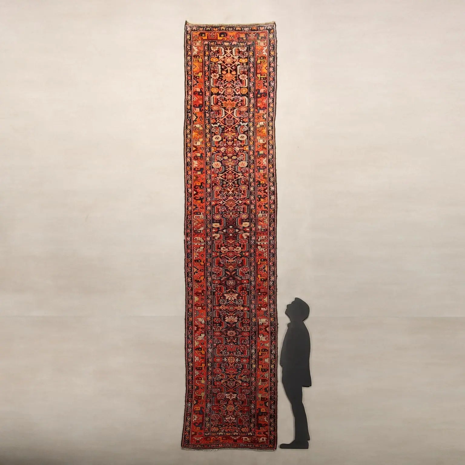 Antique Malayer Carpet Cotton Wool Heavy Knot 191 x 39 In