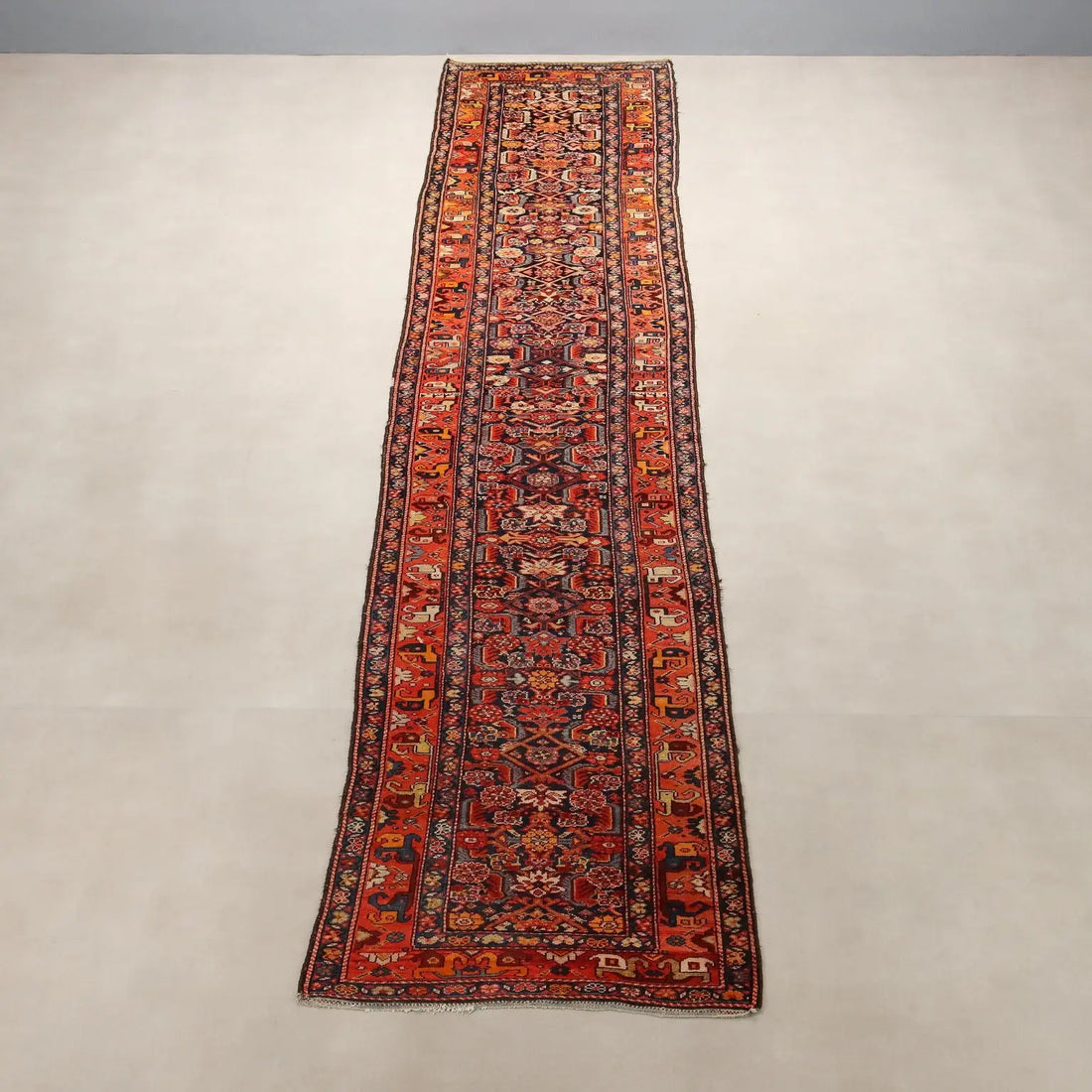 Antique Malayer Carpet Cotton Wool Heavy Knot 191 x 39 In