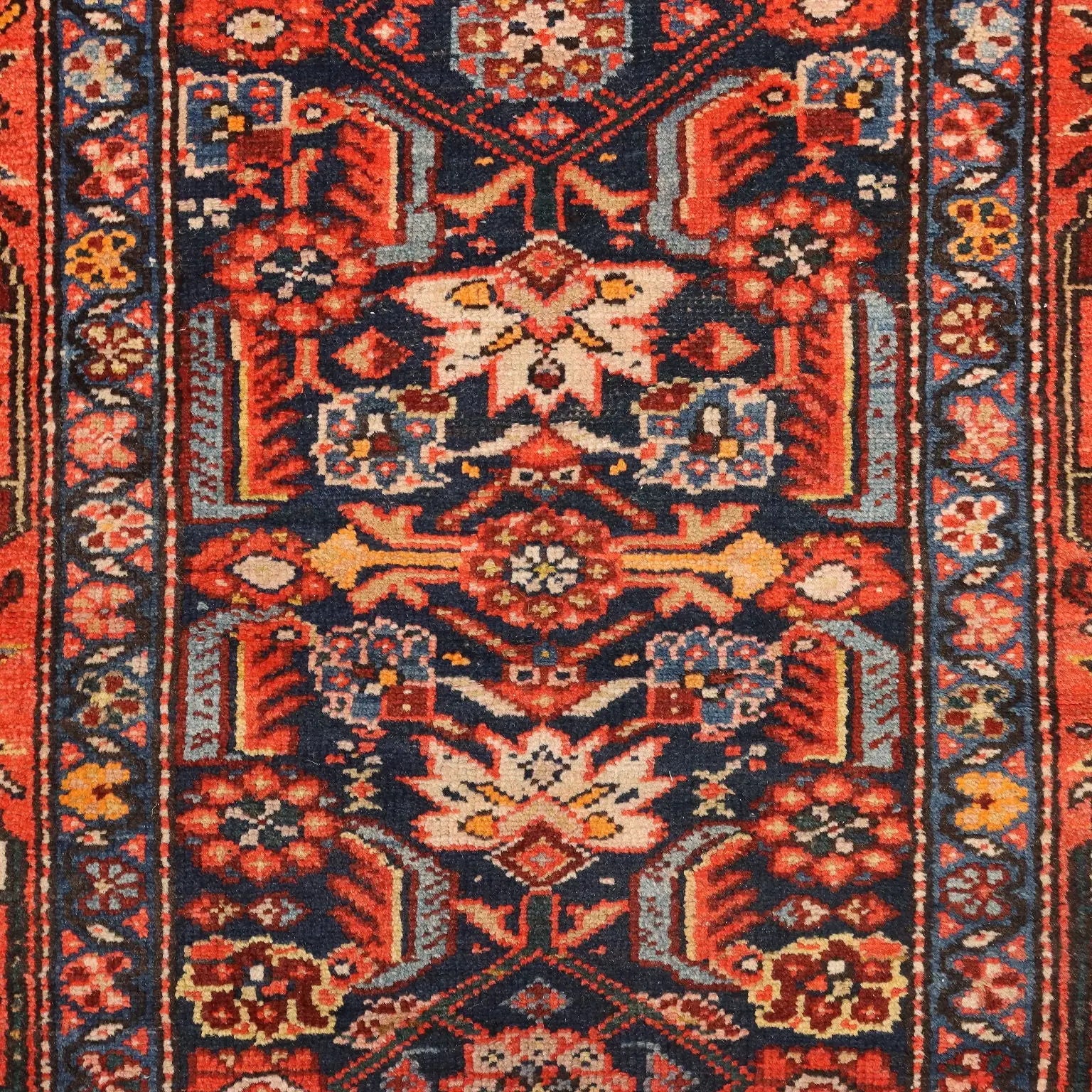 Antique Malayer Carpet Cotton Wool Heavy Knot 191 x 39 In