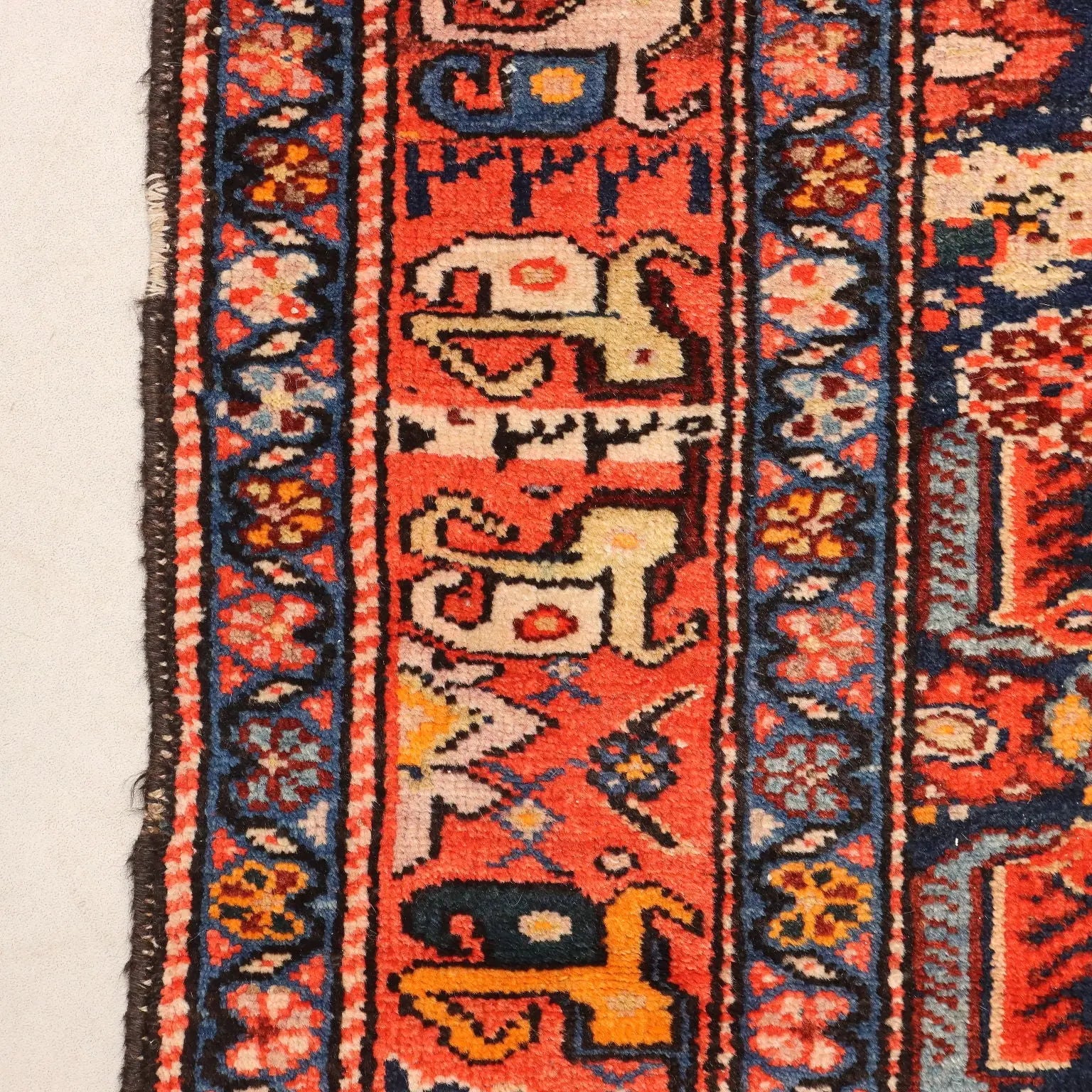 Antique Malayer Carpet Cotton Wool Heavy Knot 191 x 39 In