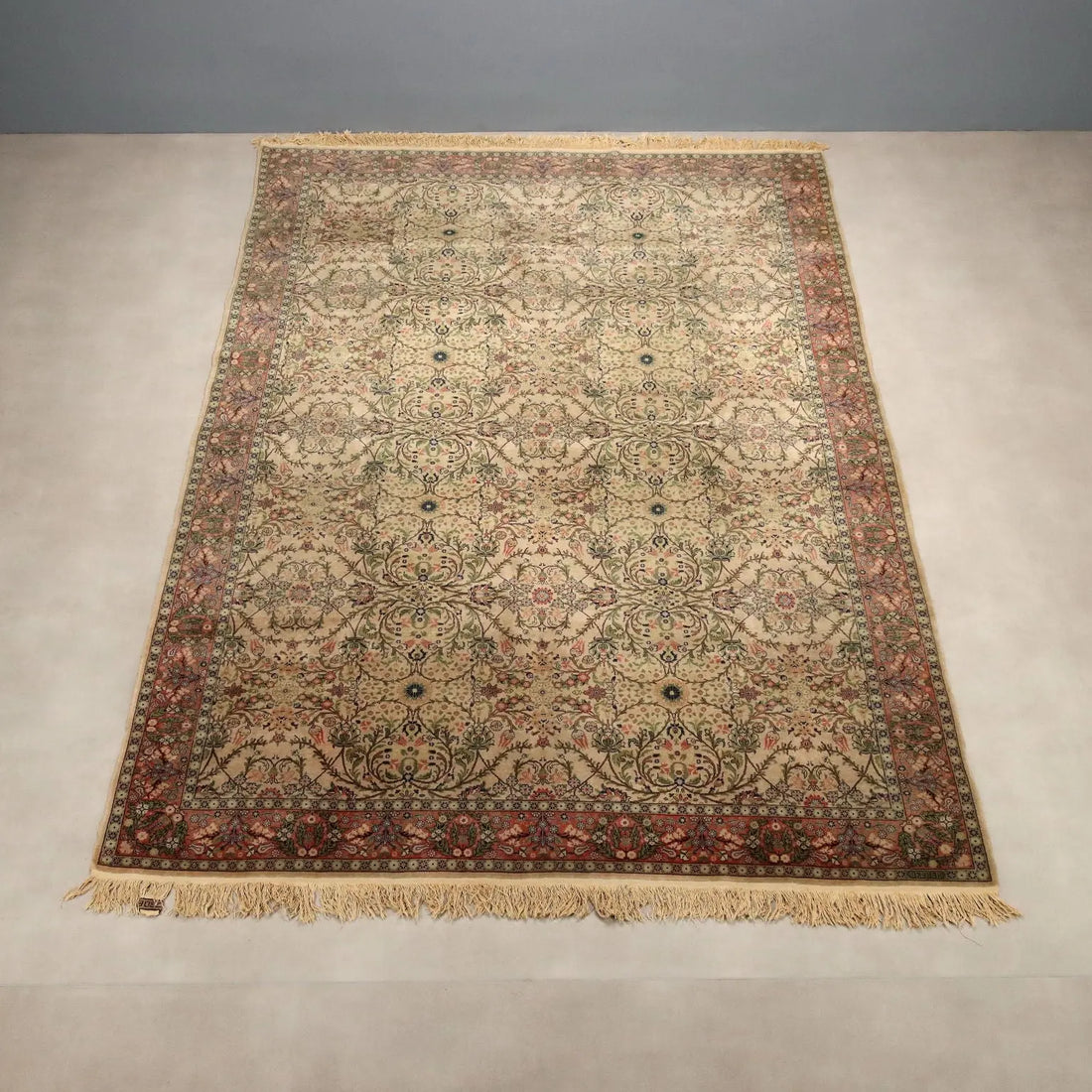 Antique Hereke Carpet Cotton Wool Turkey 148 x 97 In