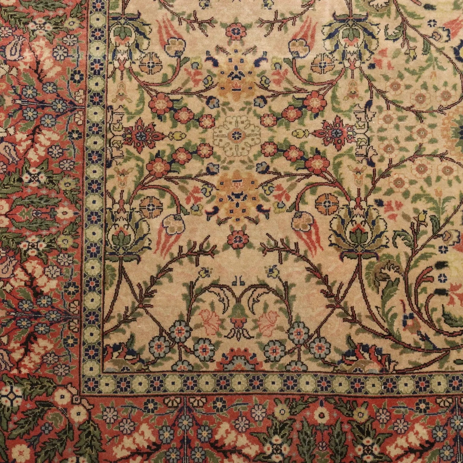 Antique Hereke Carpet Cotton Wool Turkey 148 x 97 In