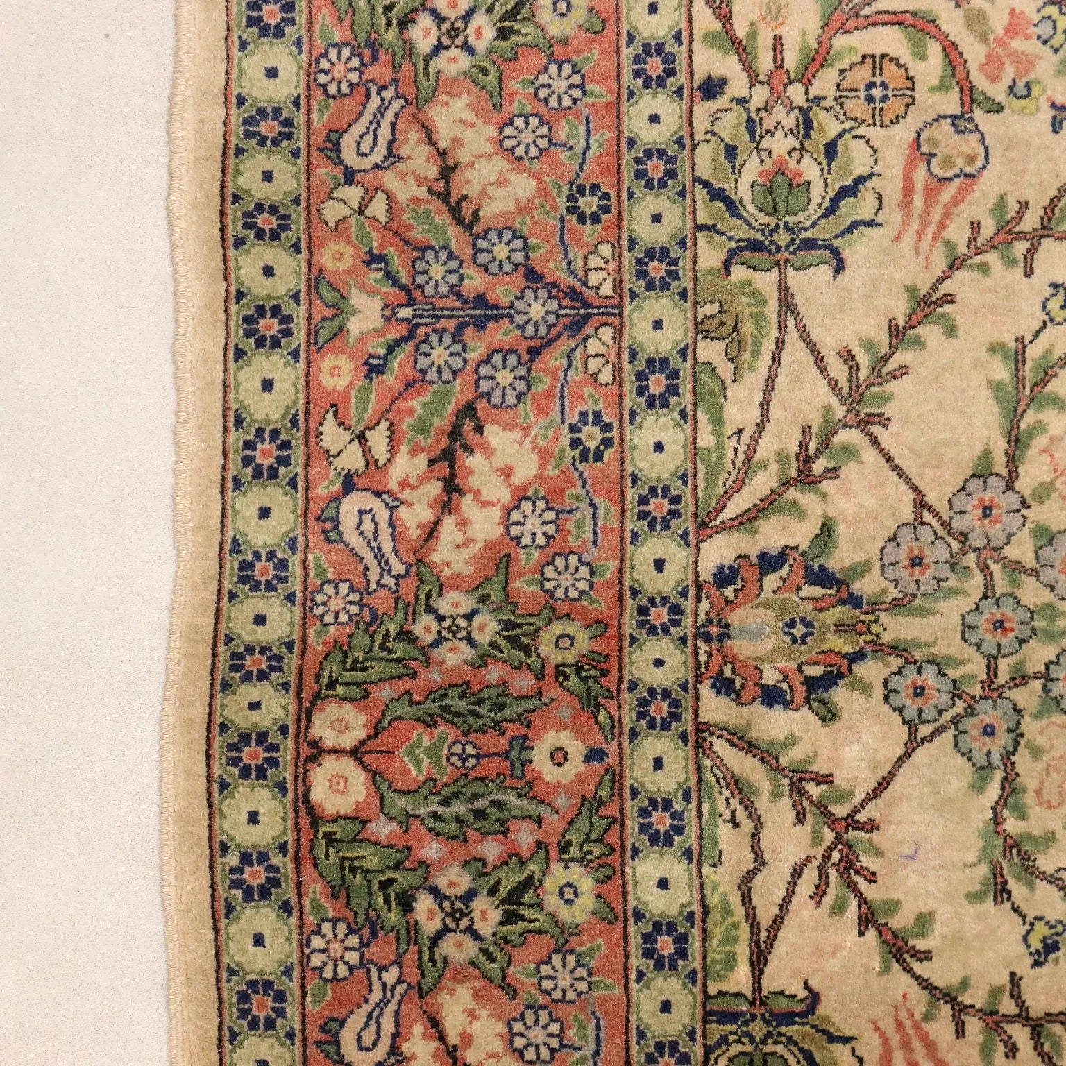 Antique Hereke Carpet Cotton Wool Turkey 148 x 97 In