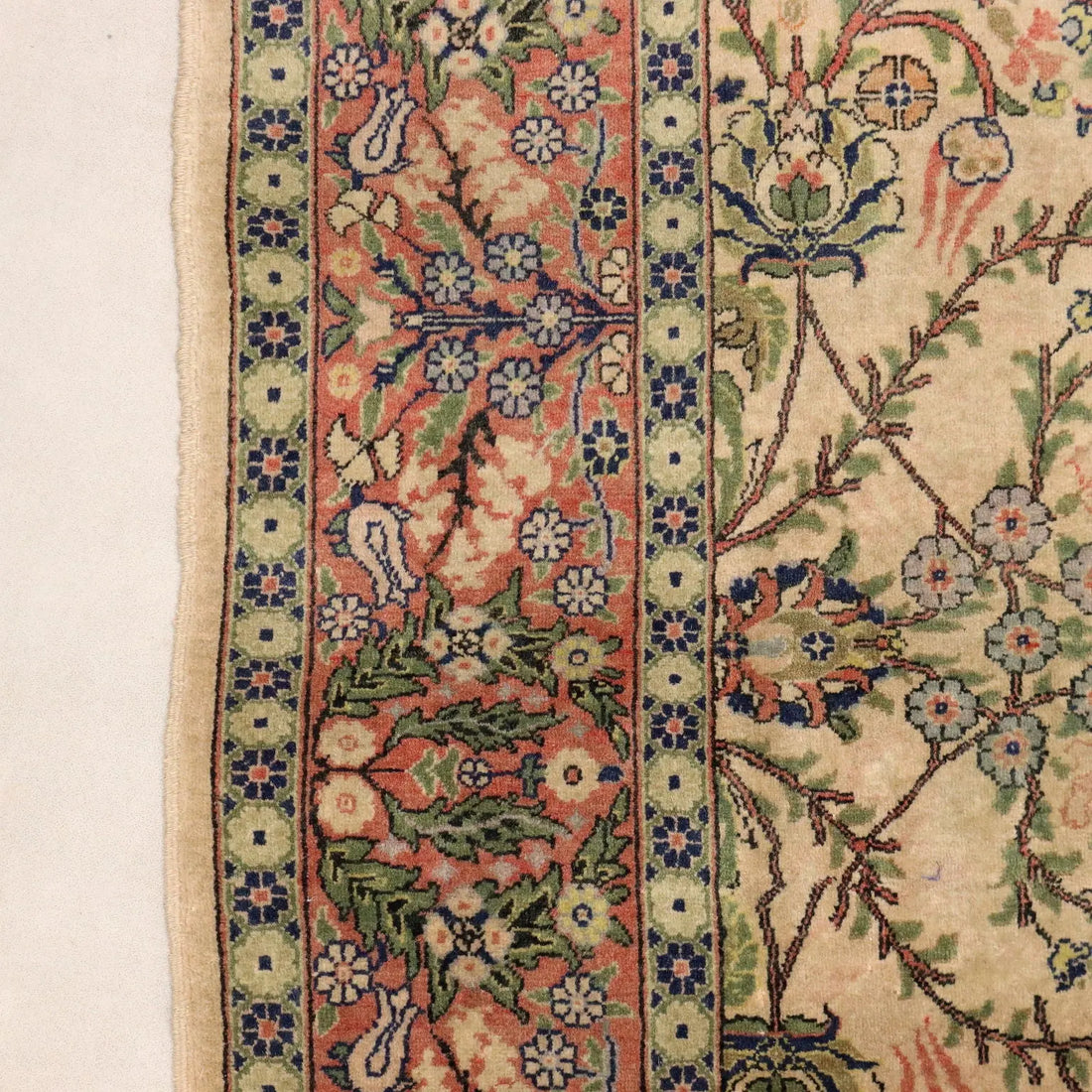 Antique Hereke Carpet Cotton Wool Turkey 148 x 97 In