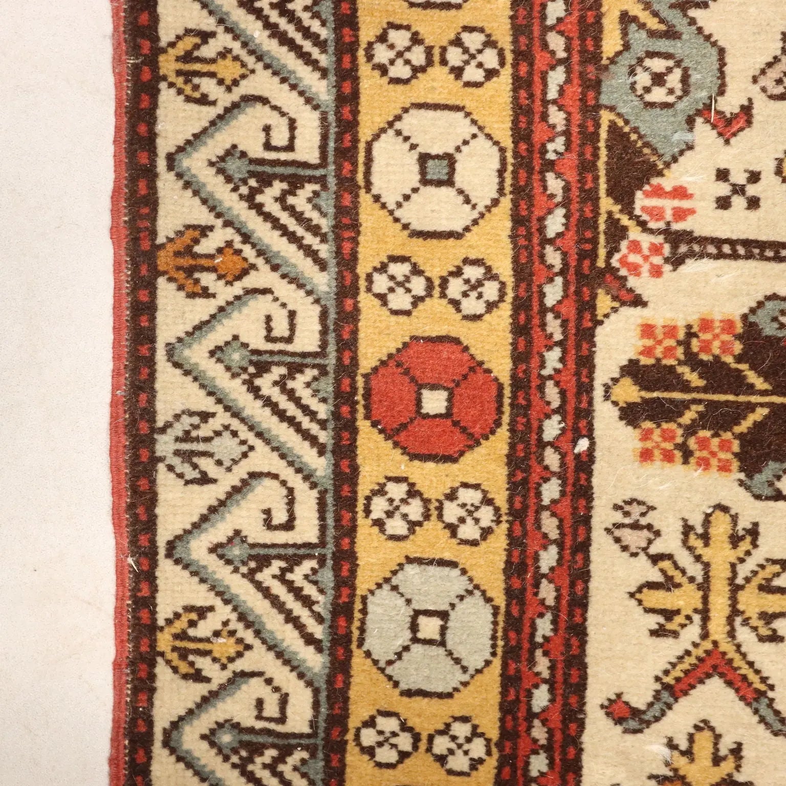 Antique Shirvan Carpet Wool Thin Knot Azerbaijan 62 x 41 In