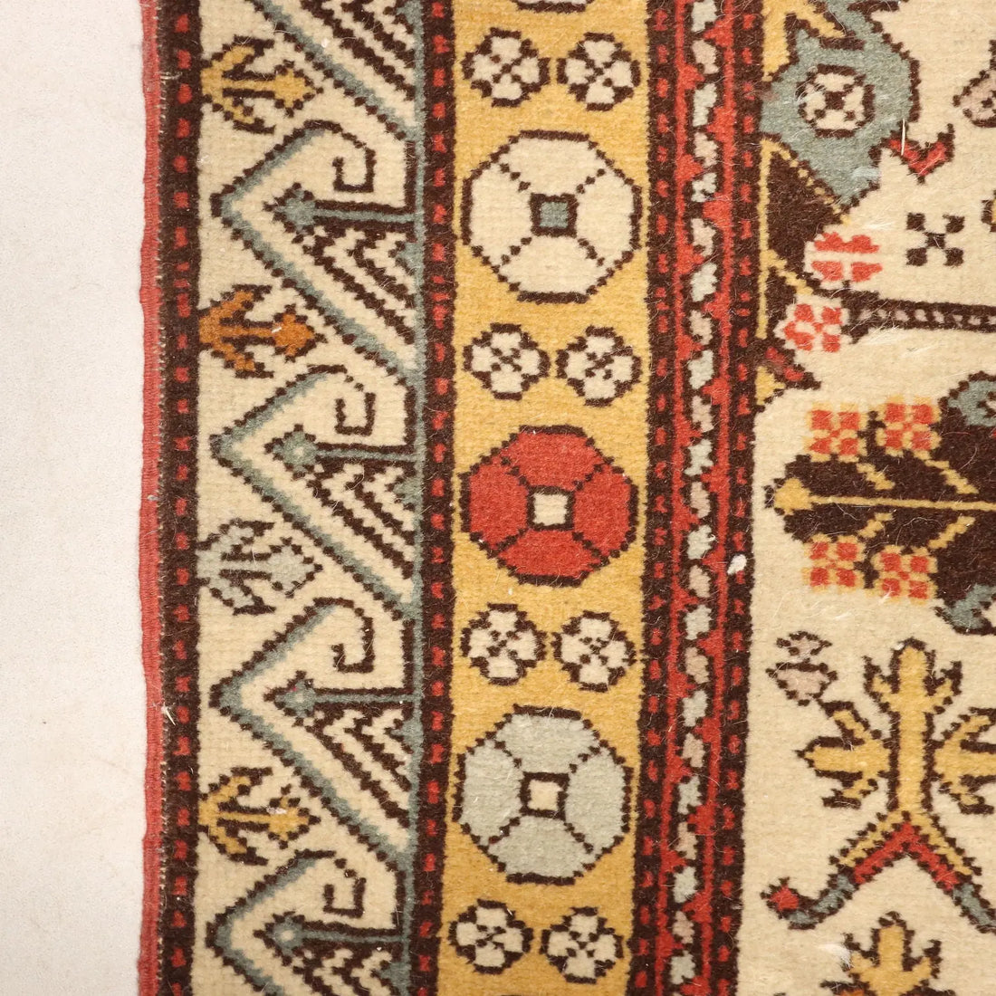 Antique Shirvan Carpet Wool Thin Knot Azerbaijan 62 x 41 In