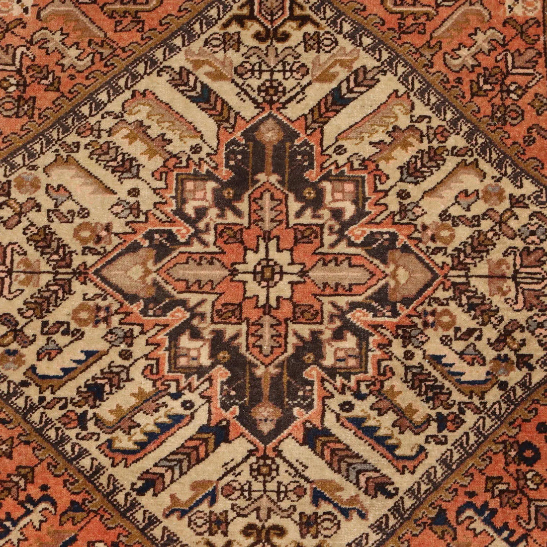 Antique Asian Carpet Cotton Wool Heavy Knot 58 x 40 In