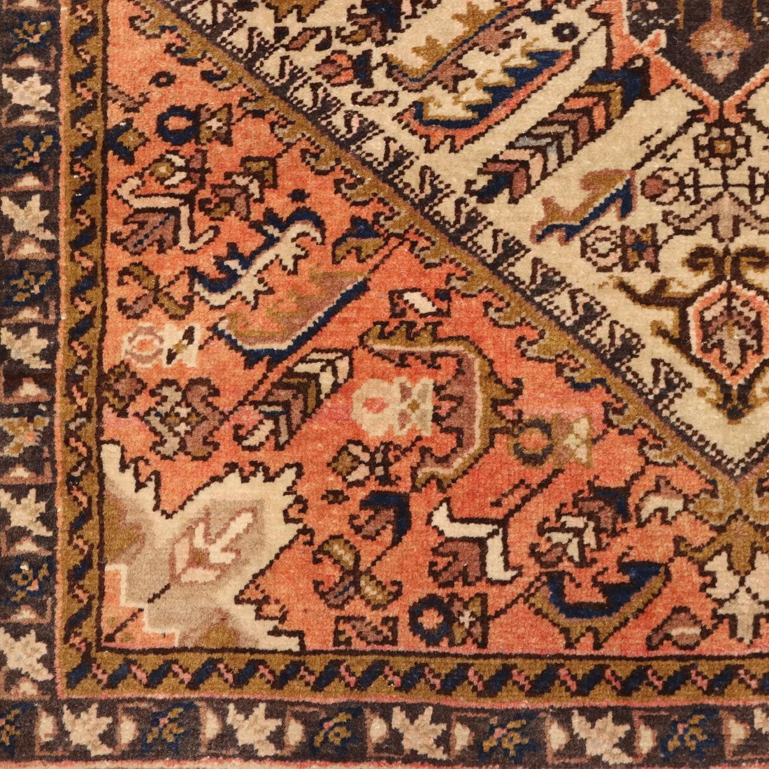 Antique Asian Carpet Cotton Wool Heavy Knot 58 x 40 In