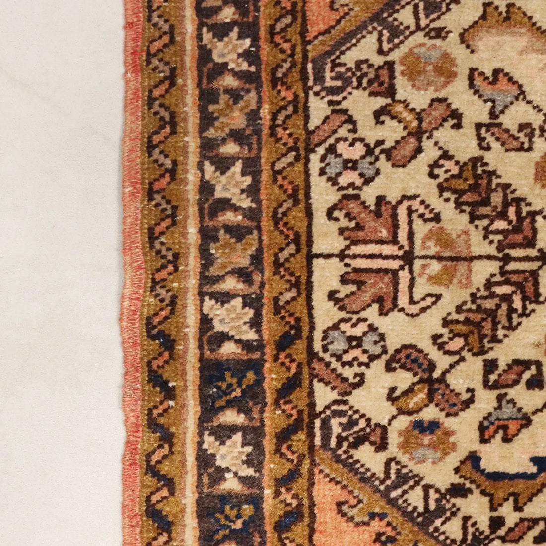 Antique Asian Carpet Cotton Wool Heavy Knot 58 x 40 In