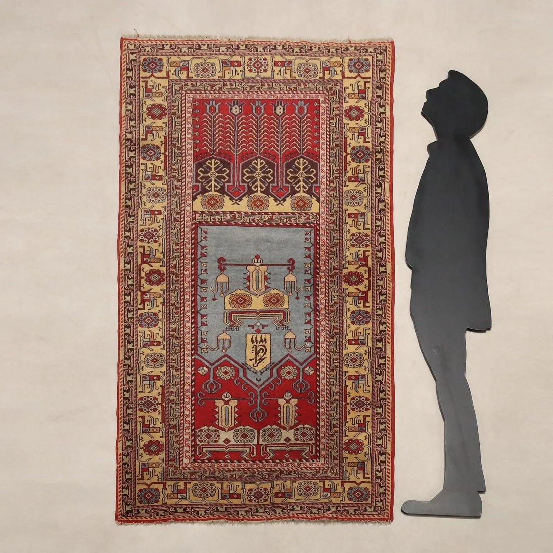 Antique Shirwan Carpet Cotton Wool Thin Knot Azerbaijan 75 x 43 In