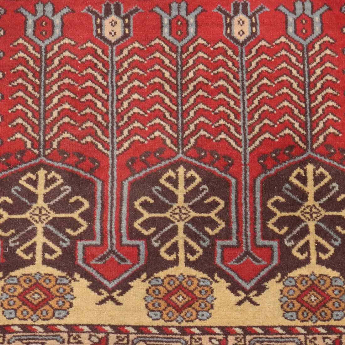 Antique Shirwan Carpet Cotton Wool Thin Knot Azerbaijan 75 x 43 In