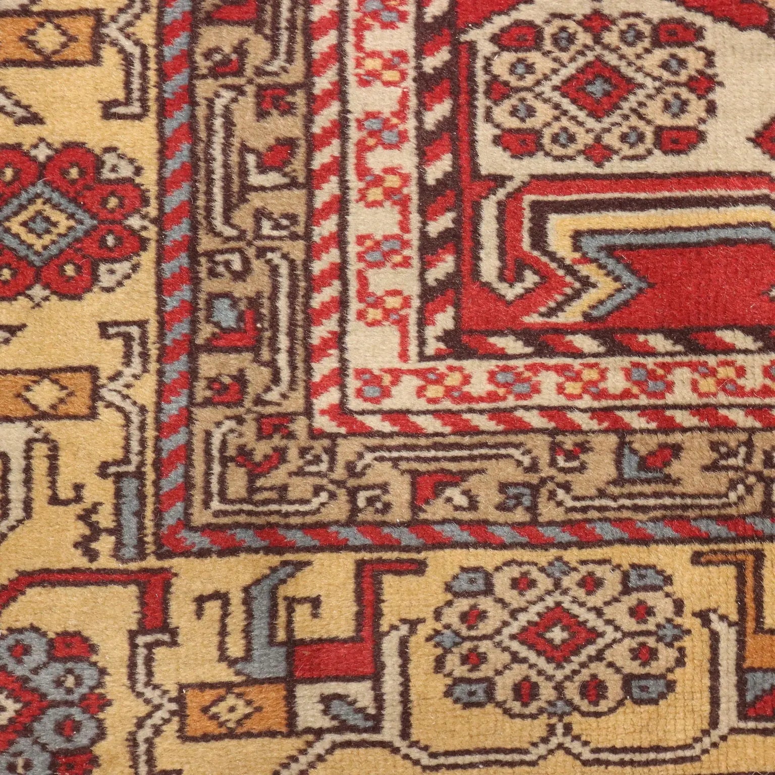 Antique Shirwan Carpet Cotton Wool Thin Knot Azerbaijan 75 x 43 In