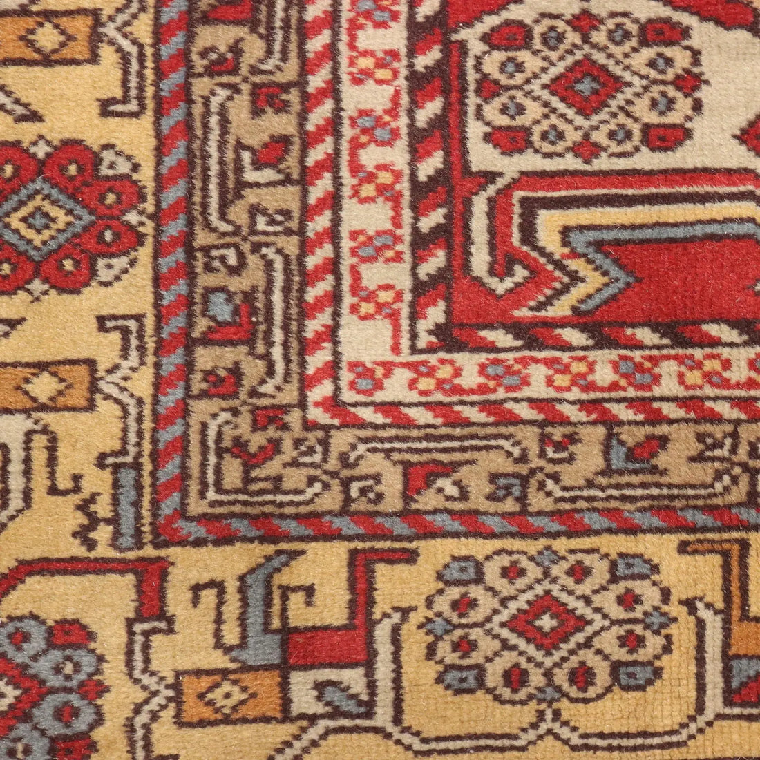 Antique Shirwan Carpet Cotton Wool Thin Knot Azerbaijan 75 x 43 In