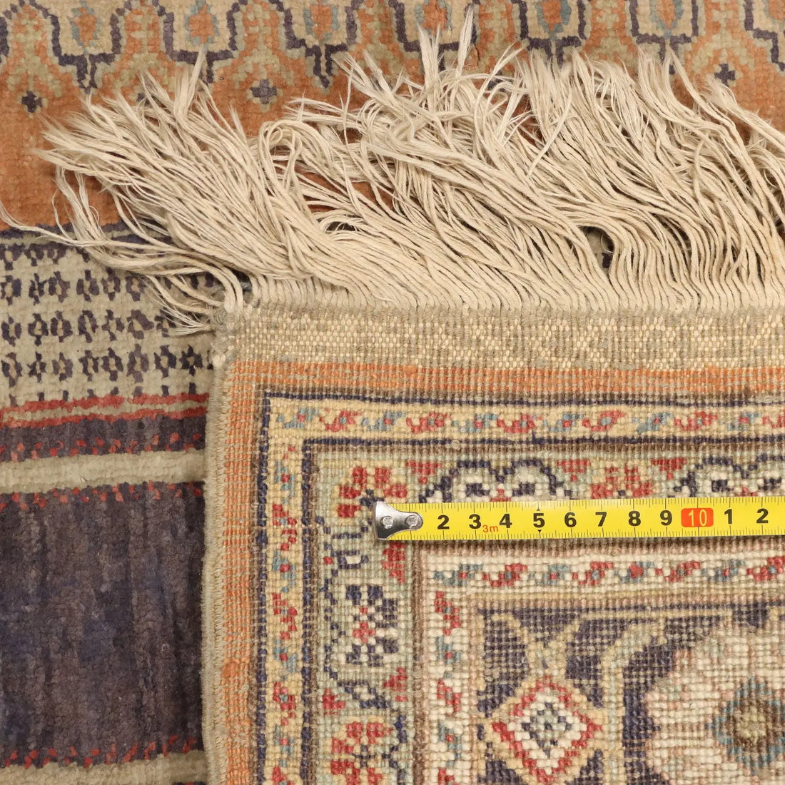 Antique Kayseri Carpet Cotton Wool Thin Knot Turkey 53 x 35 In