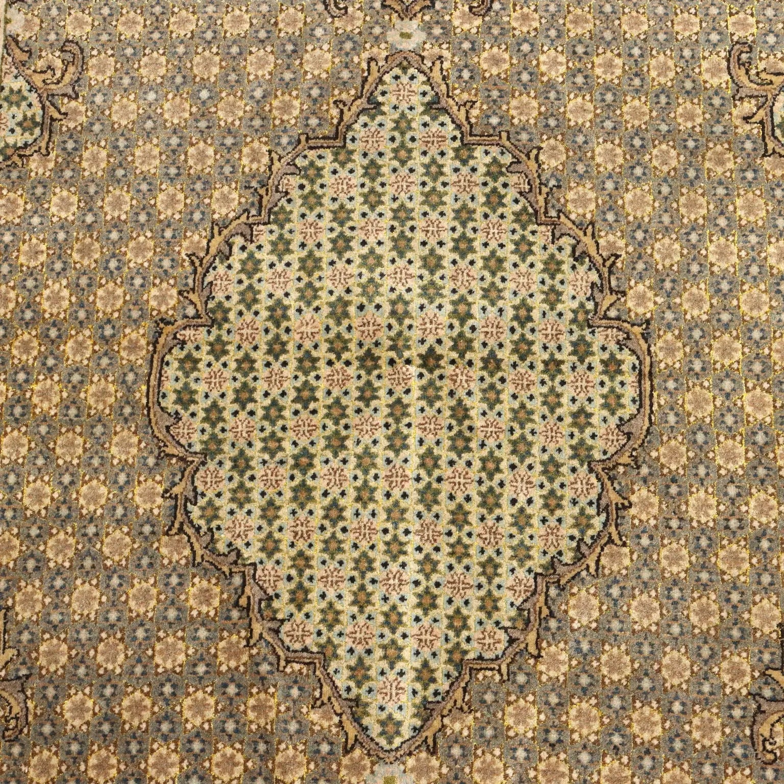 Antique Asian Carpet Cotton Wool Thin Knot 81 x 51 In