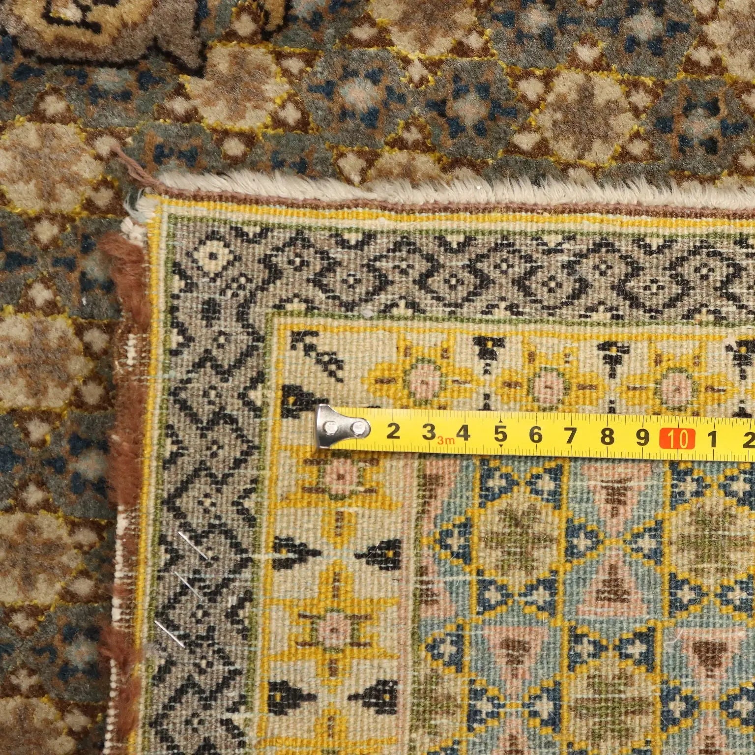 Antique Asian Carpet Cotton Wool Thin Knot 81 x 51 In
