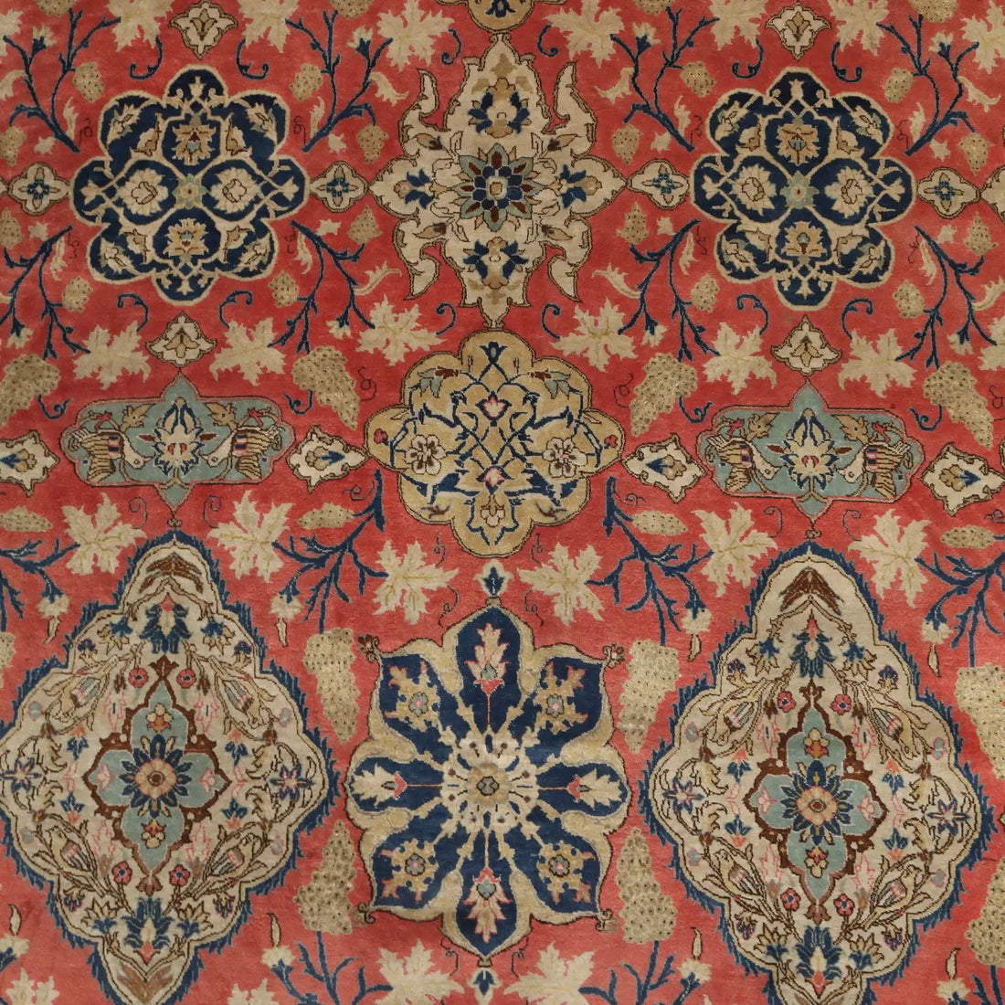 Antique Asian Carpet Cotton Wool Extra-Thin Knot 139 x 94 In