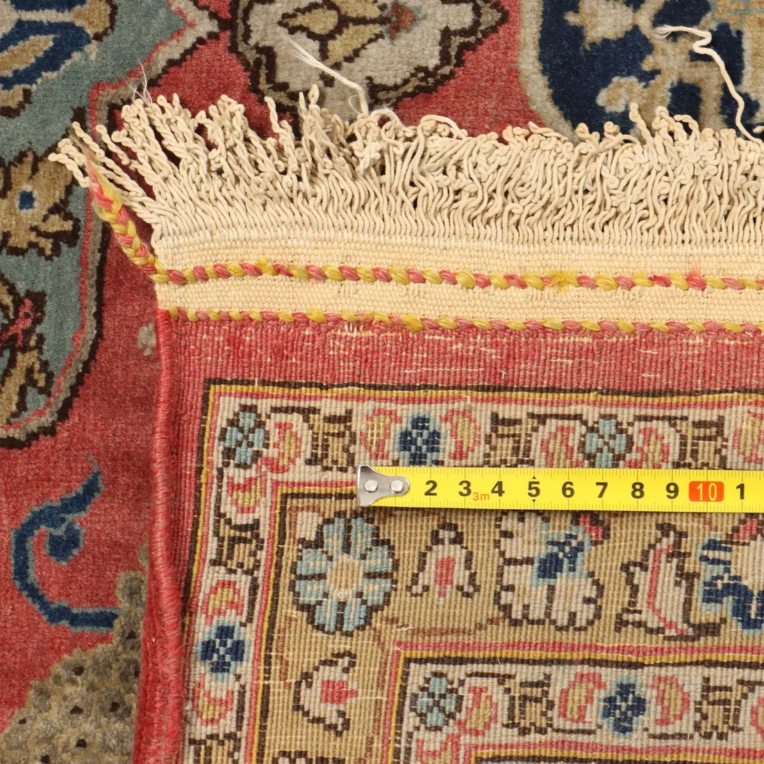 Antique Asian Carpet Cotton Wool Extra-Thin Knot 139 x 94 In