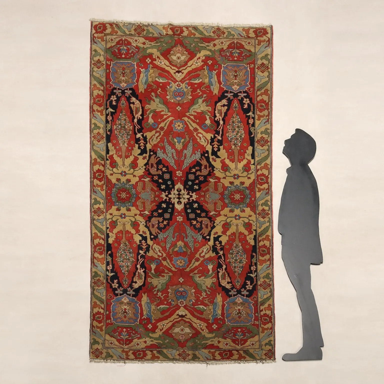 Antique Herat Carpet Wool Heavy Knot Azerbaijan 98 x 58 In