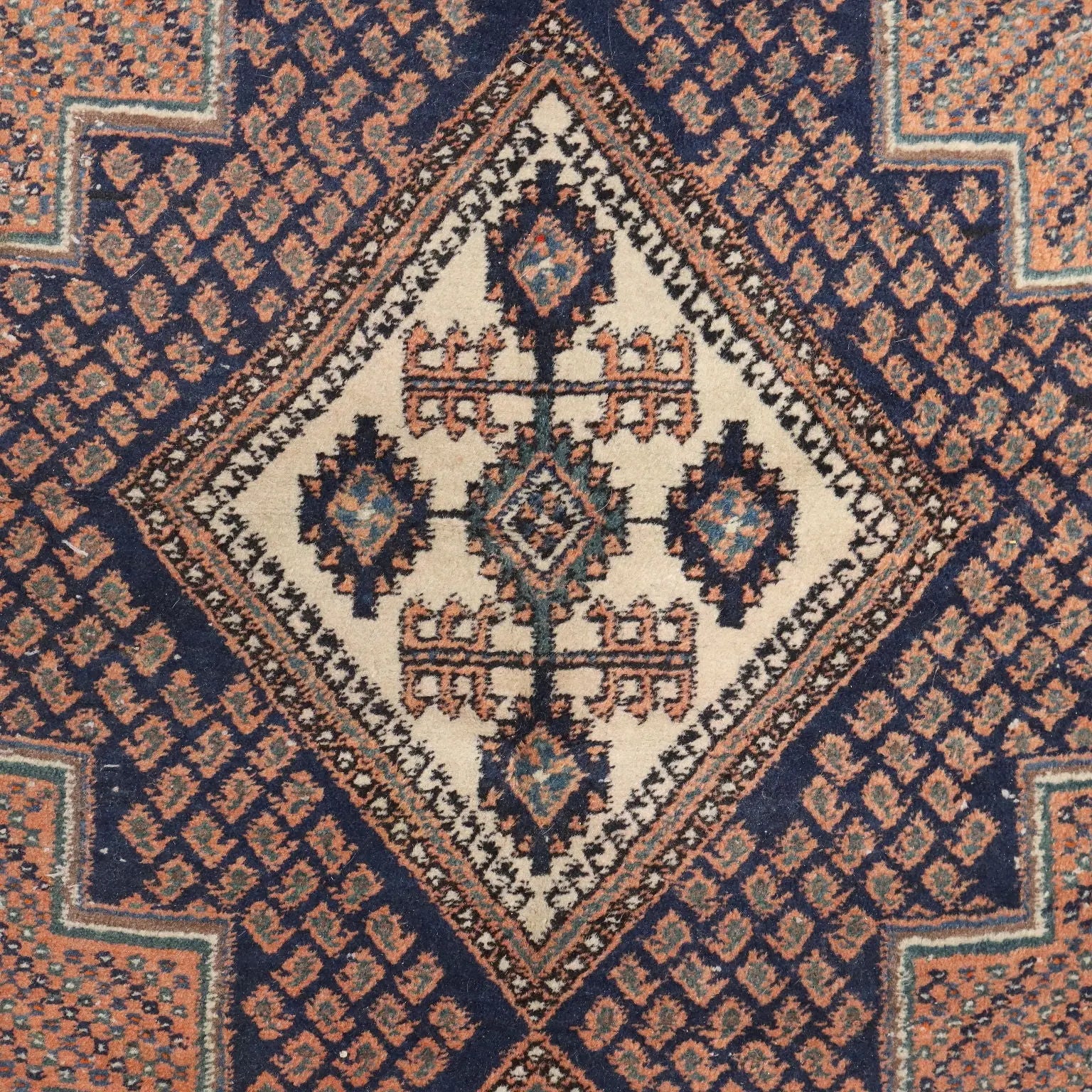 Antique Asian Carpet Wool Thin Knot Handmade 100 x 57 In