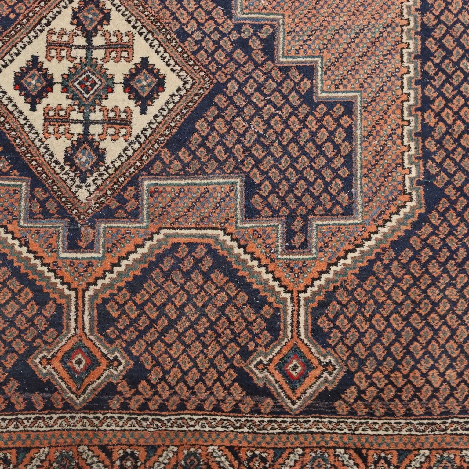 Antique Asian Carpet Wool Thin Knot Handmade 100 x 57 In