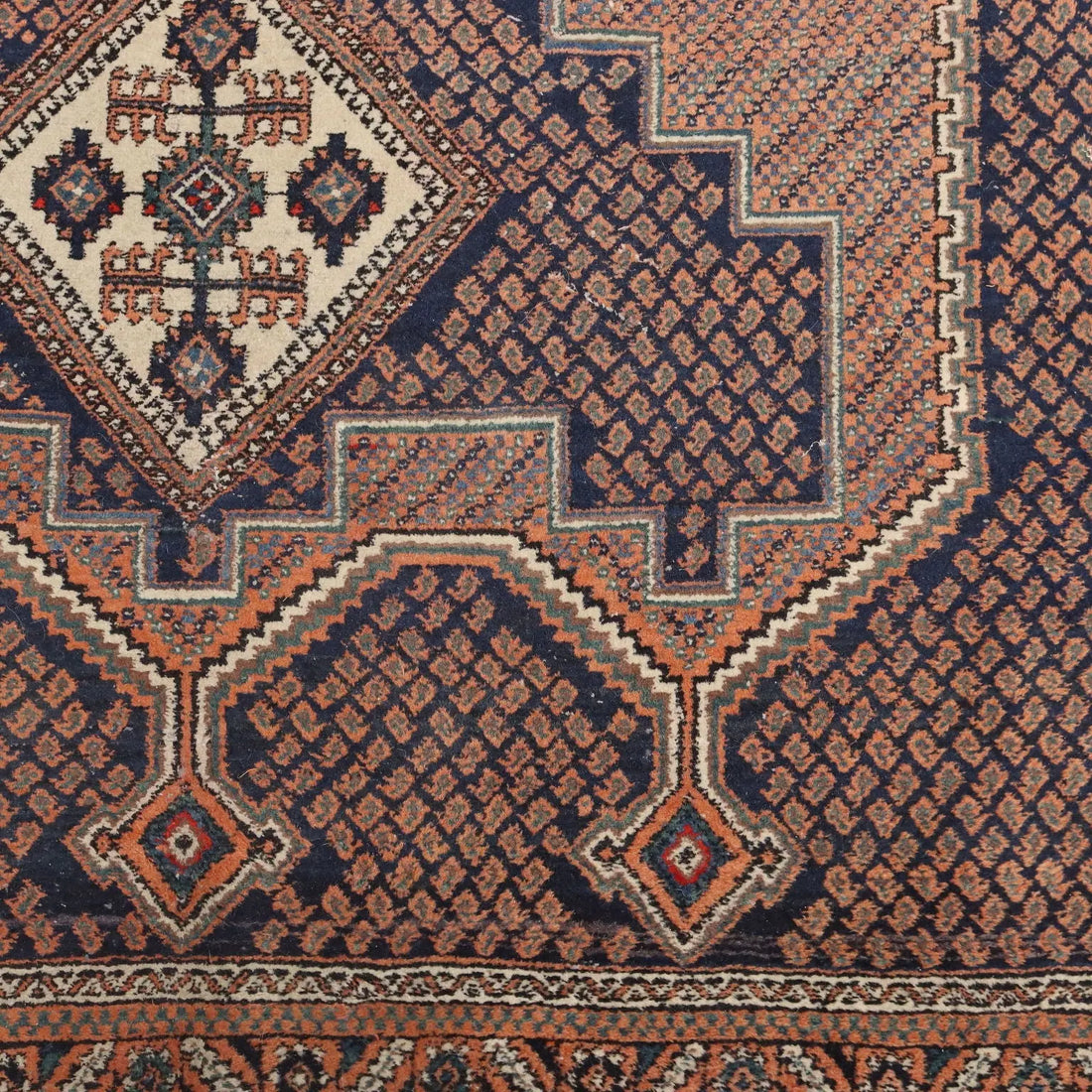 Antique Asian Carpet Wool Thin Knot Handmade 100 x 57 In