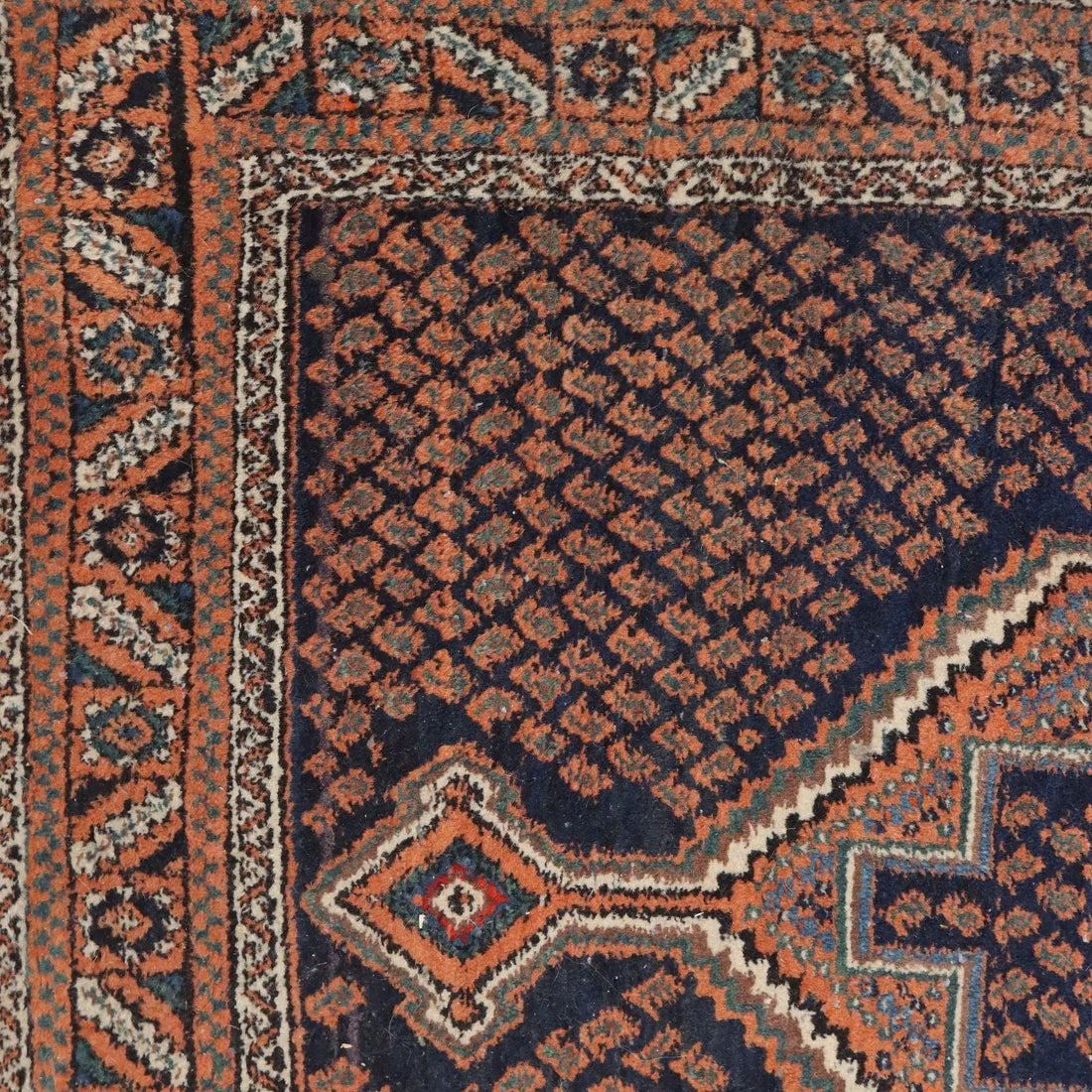 Antique Asian Carpet Wool Thin Knot Handmade 100 x 57 In