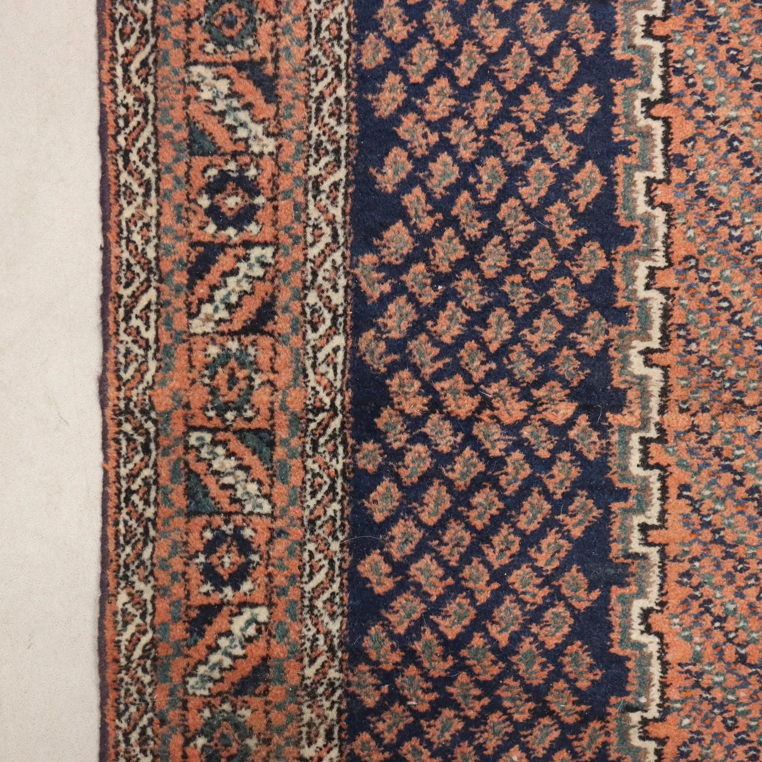 Antique Asian Carpet Wool Thin Knot Handmade 100 x 57 In