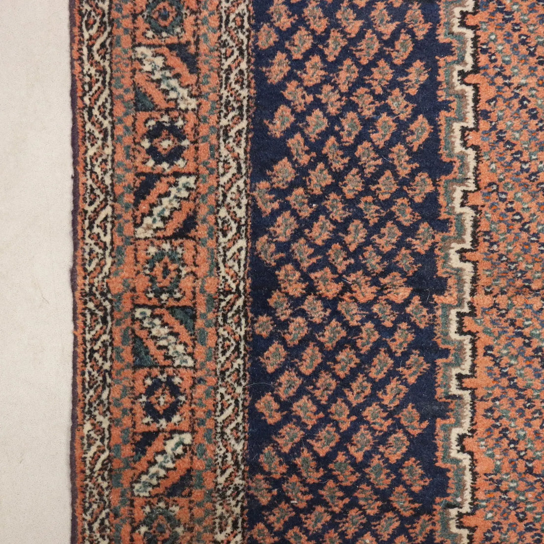 Antique Asian Carpet Wool Thin Knot Handmade 100 x 57 In