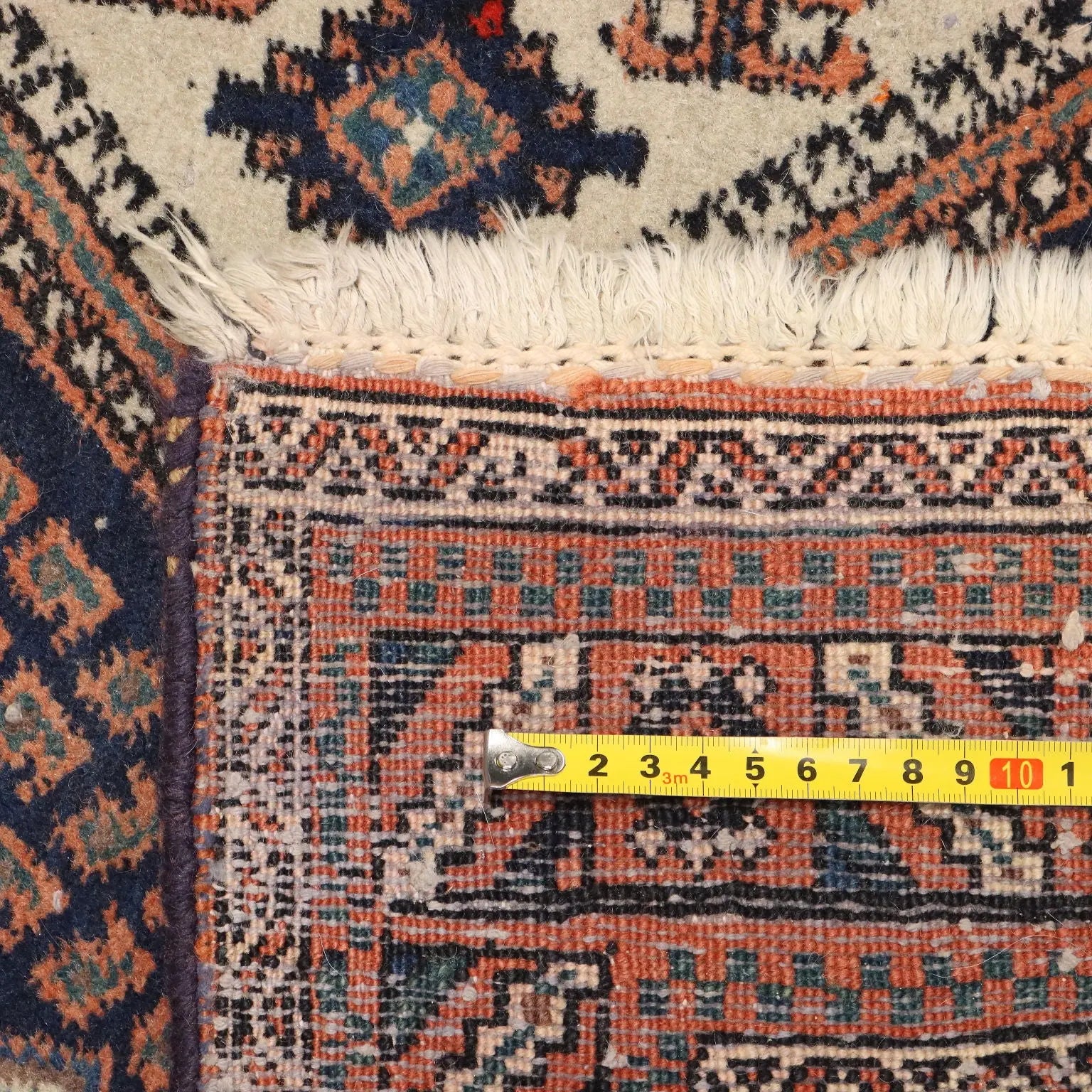 Antique Asian Carpet Wool Thin Knot Handmade 100 x 57 In