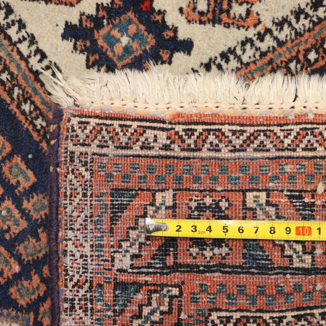 Antique Asian Carpet Wool Thin Knot Handmade 100 x 57 In