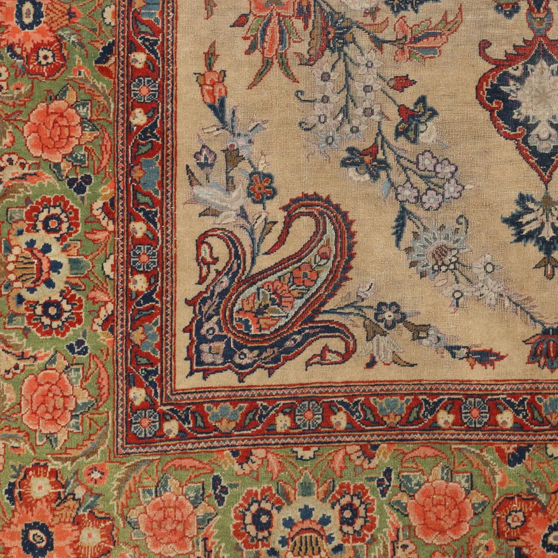 Antique Asian Carpet Cotton Wool Thin Knot 79 x 52 In